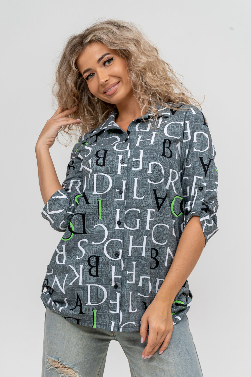 Натали Рубашка 579999 36823 хаки