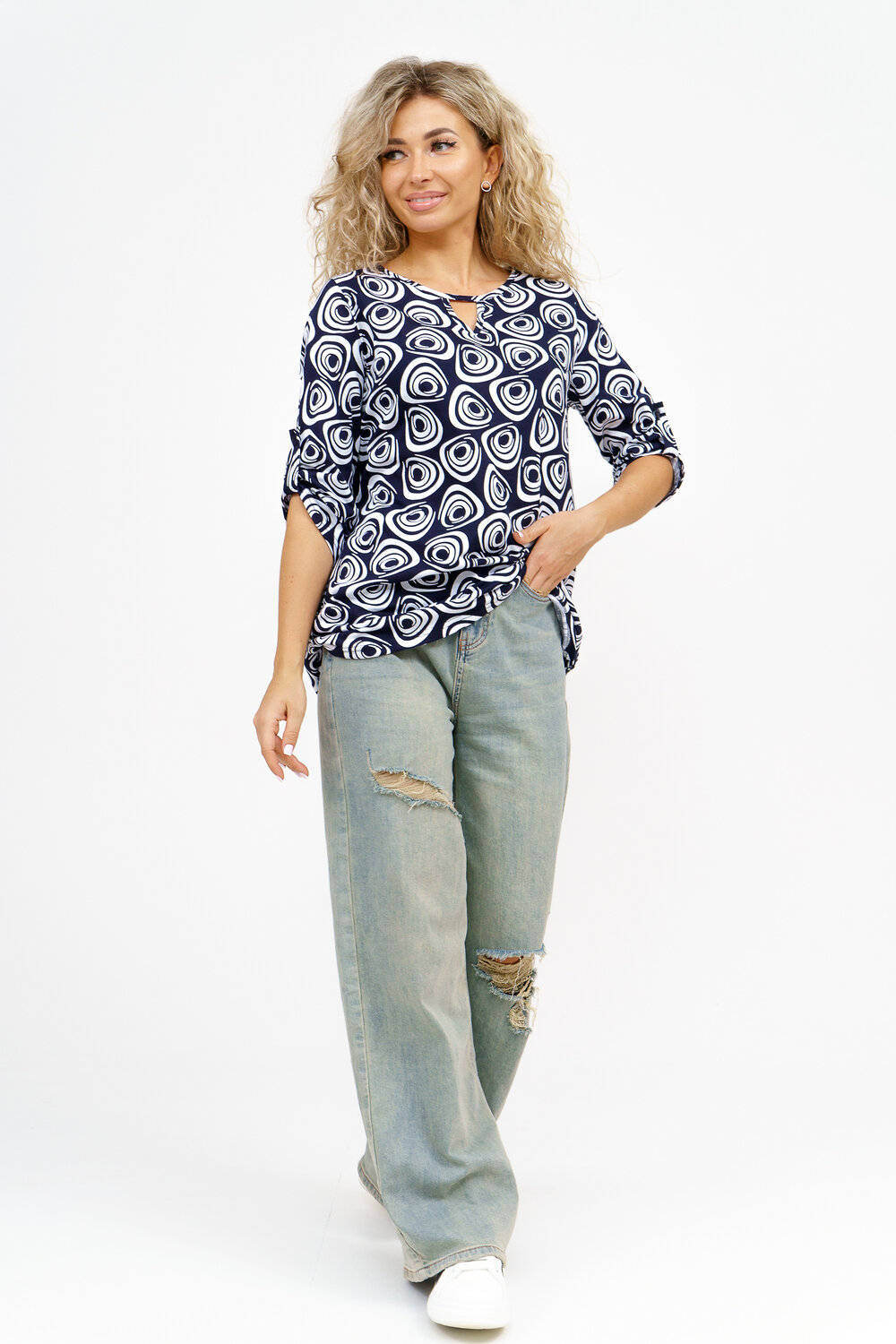 Натали Туника 580039 36810 сине-белый