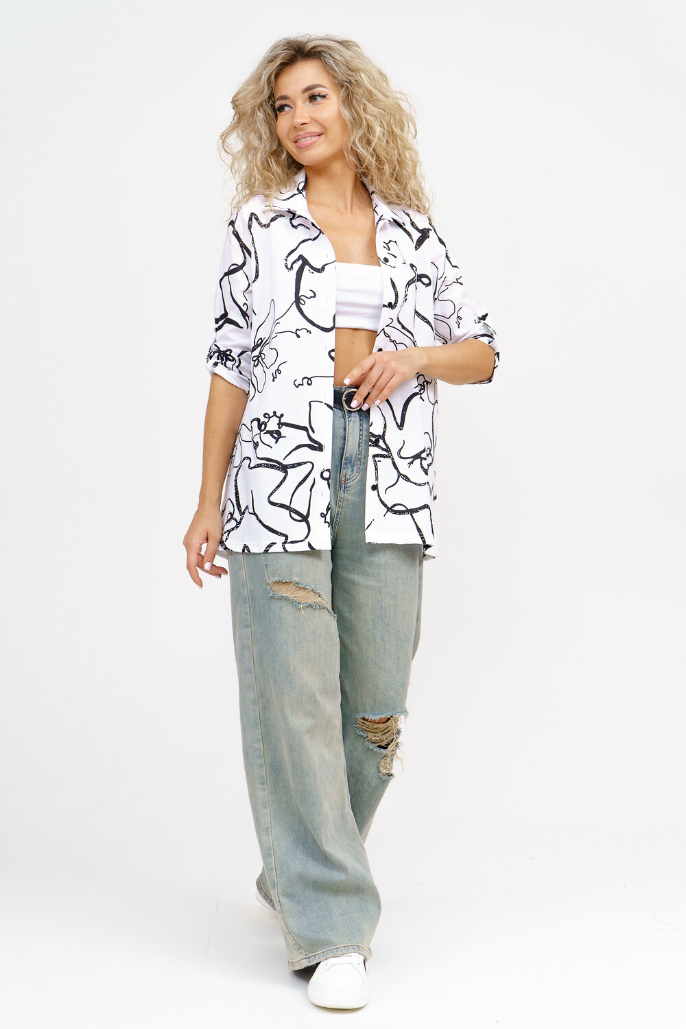 Натали Рубашка 580040 36807 мрамор белый