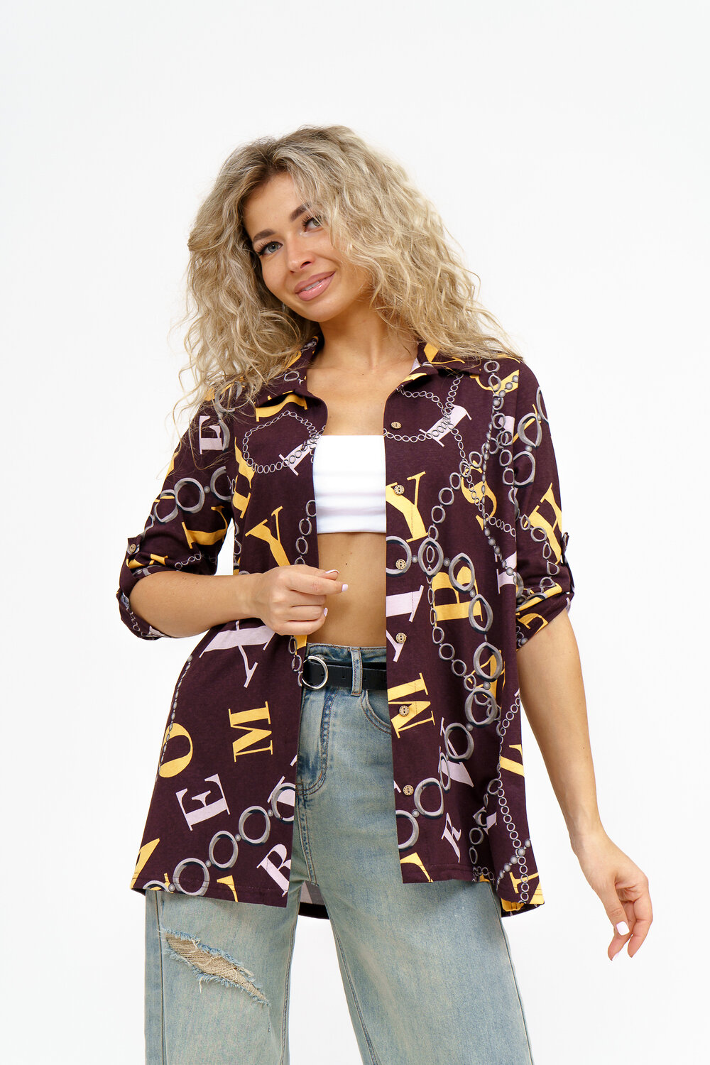 Натали Рубашка 580044 36806 коричневый