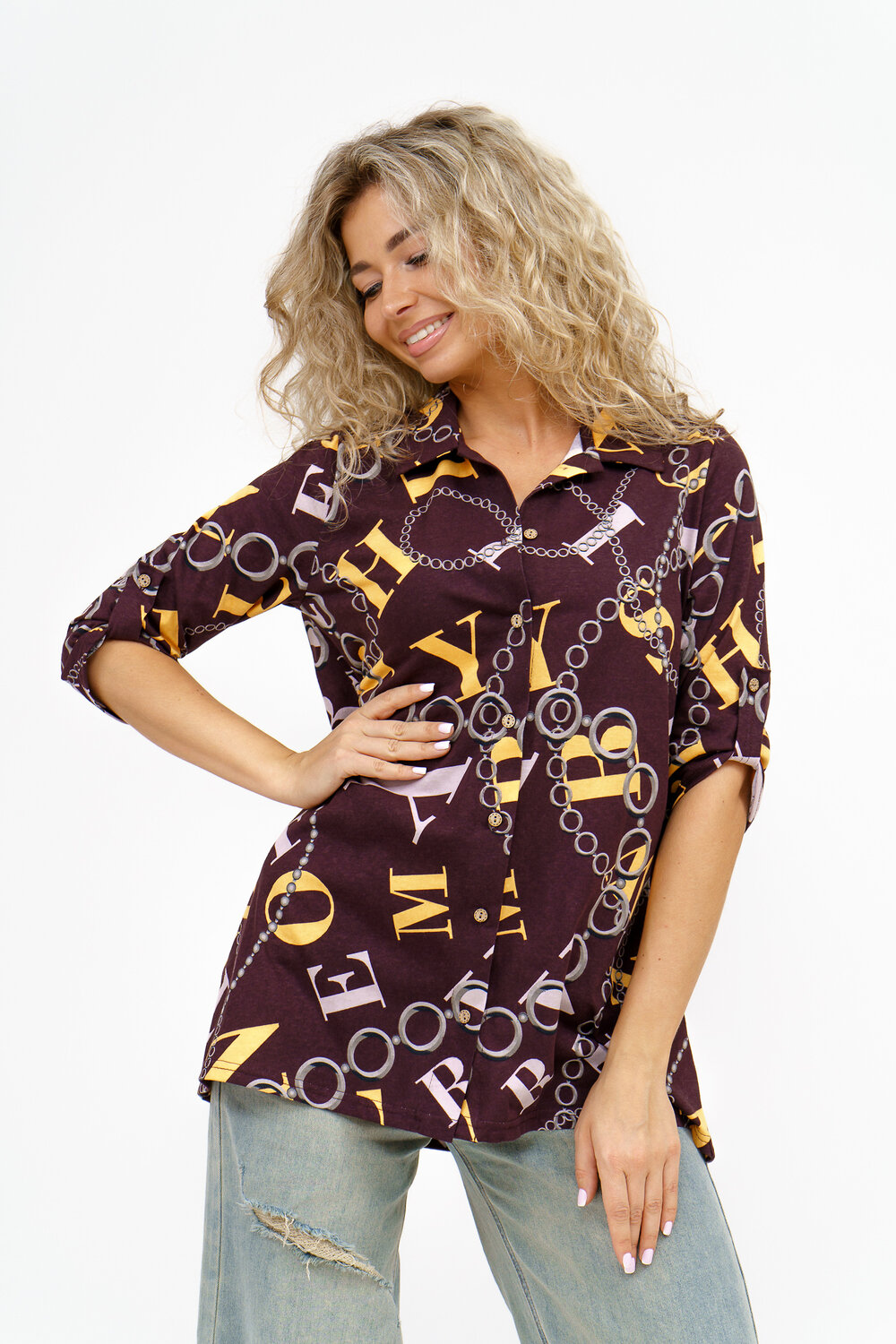 Натали Рубашка 580044 36806 коричневый