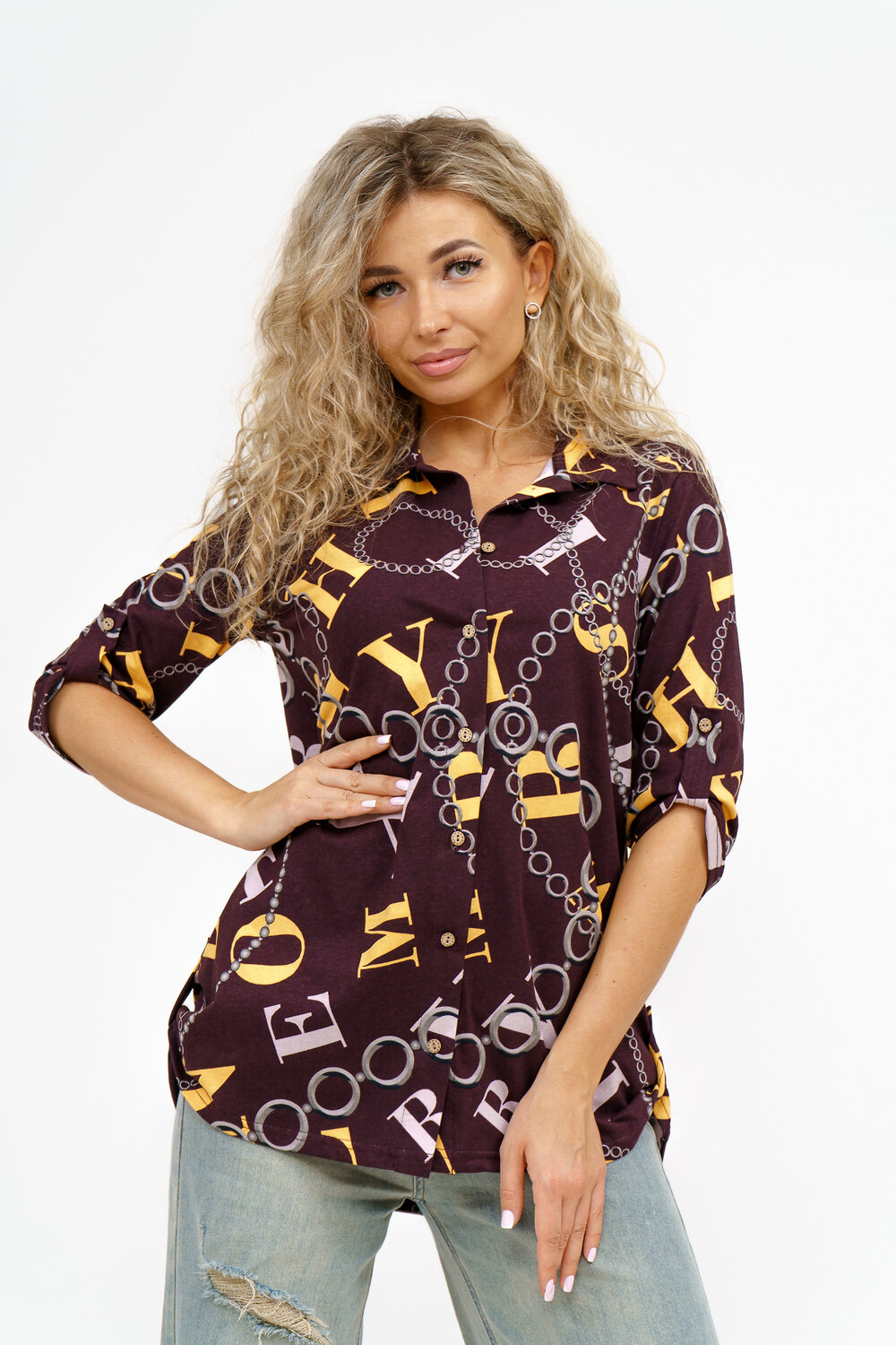 Натали Рубашка 580044 36806 коричневый