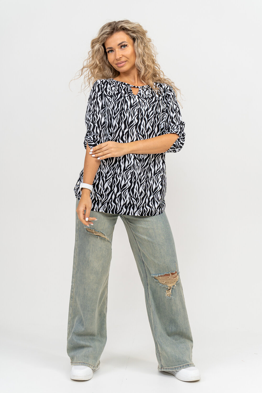 Натали Туника 580047 36805 черно-белый