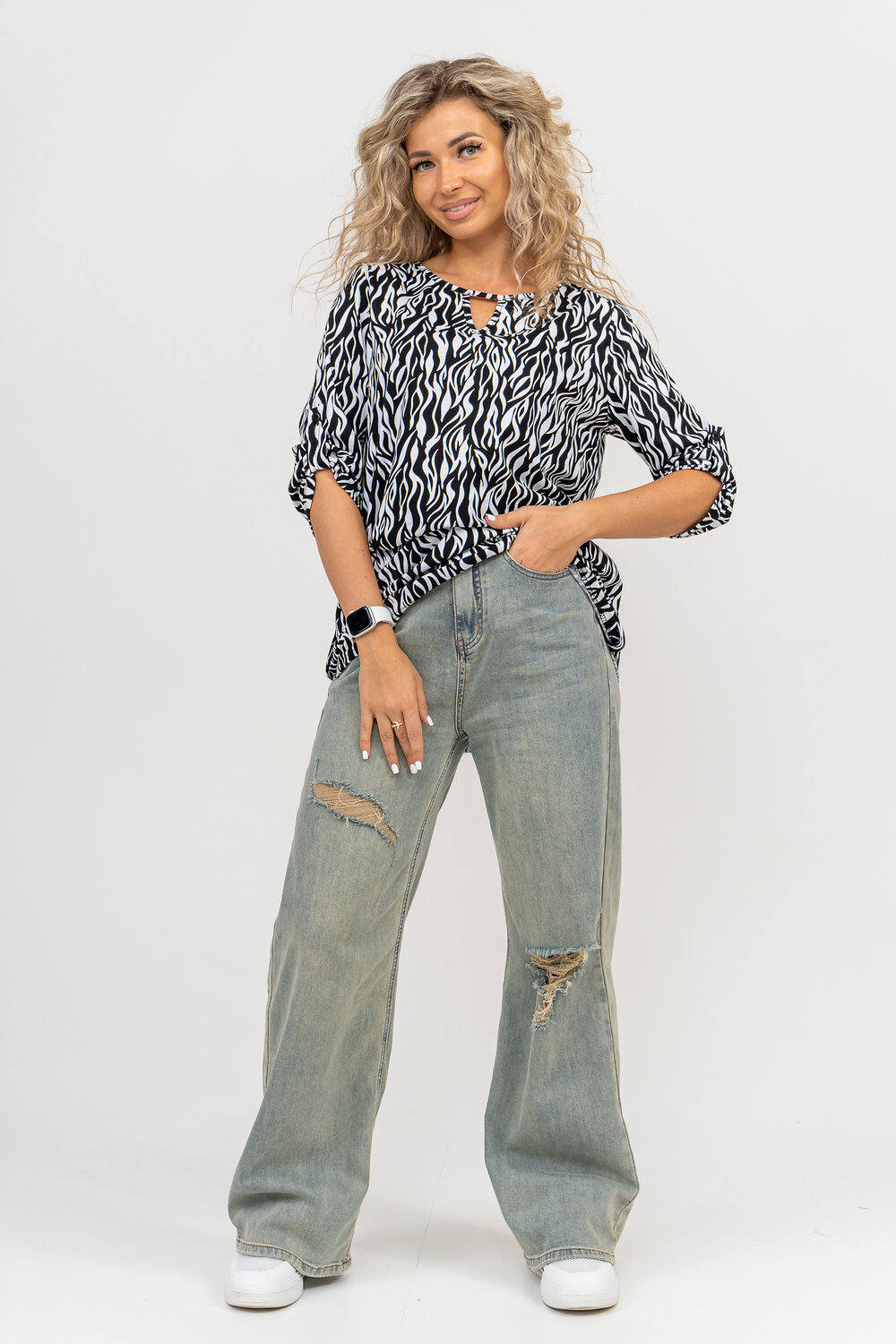 Натали Туника 580047 36805 черно-белый