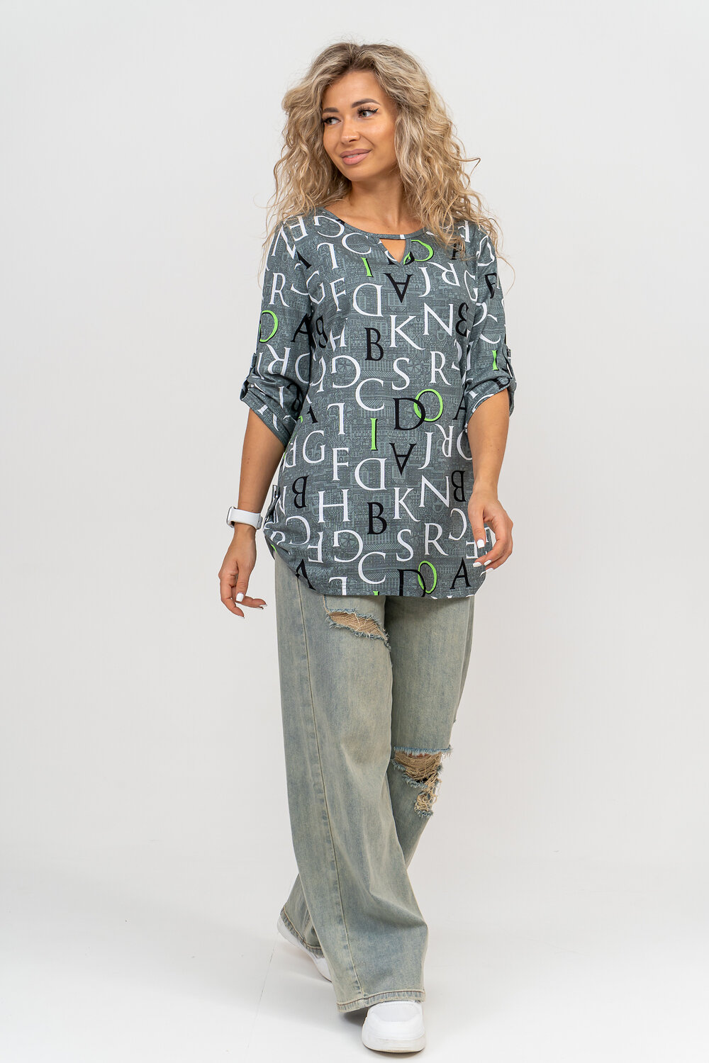 Натали Туника 580051 36800 серо-зеленый