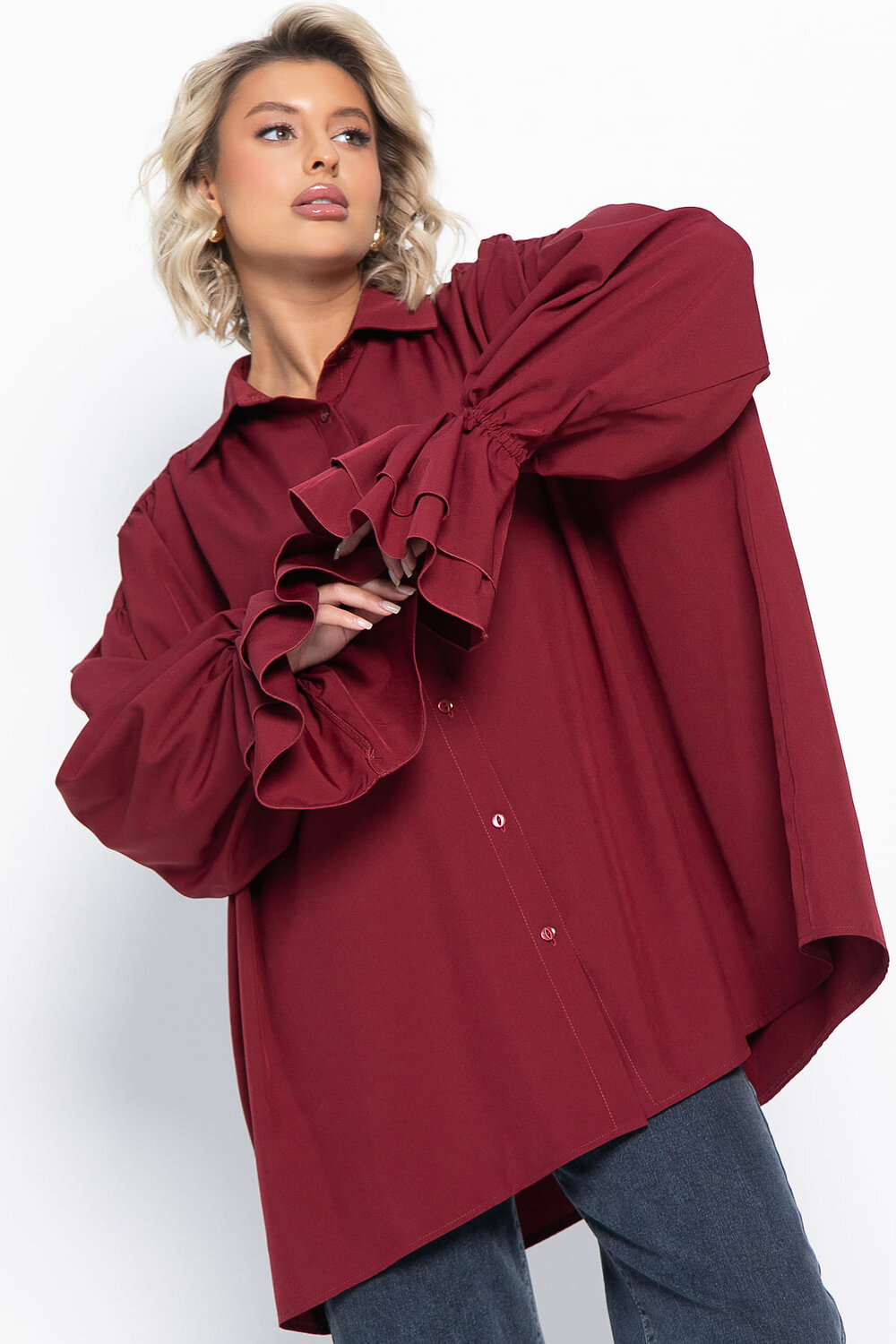 LT Collection Блуза 580067 Б14949-5М бордовый