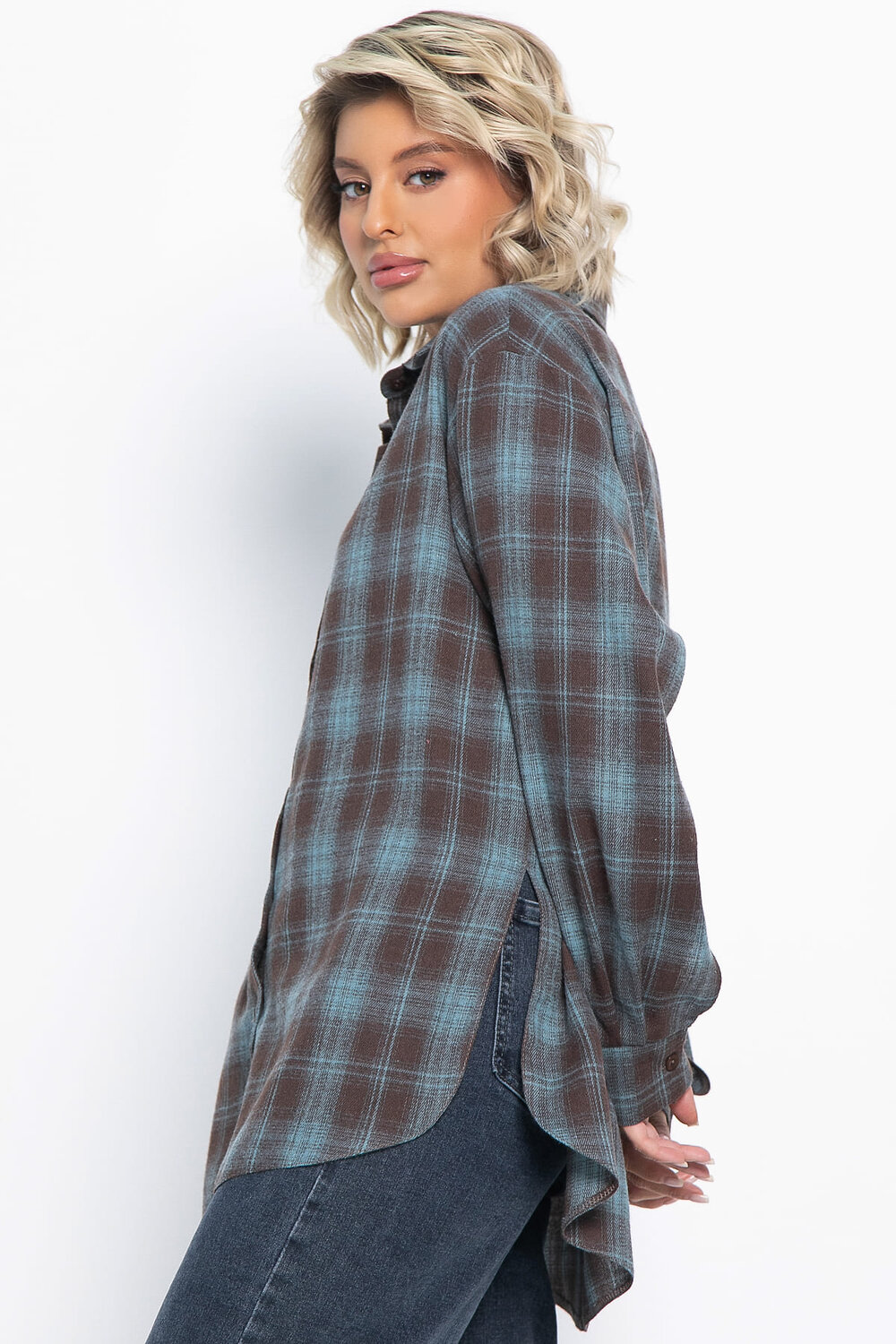 LT Collection Рубашка 580081 Б15108-7М коричневый, голубой