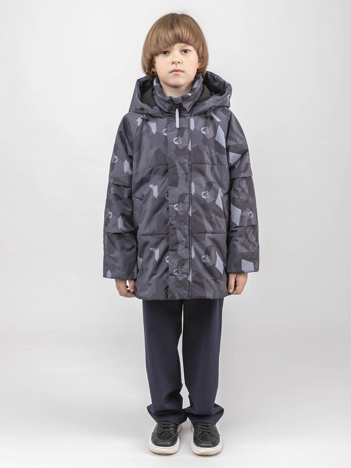 BATIK Куртка 580224 0286-26в-2 Принт серый монохром