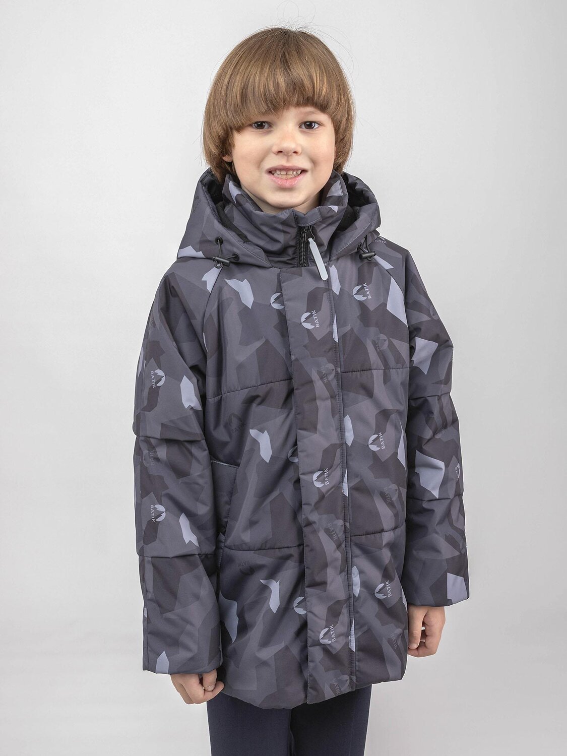 BATIK Куртка 580224 0286-26в-2 Принт серый монохром