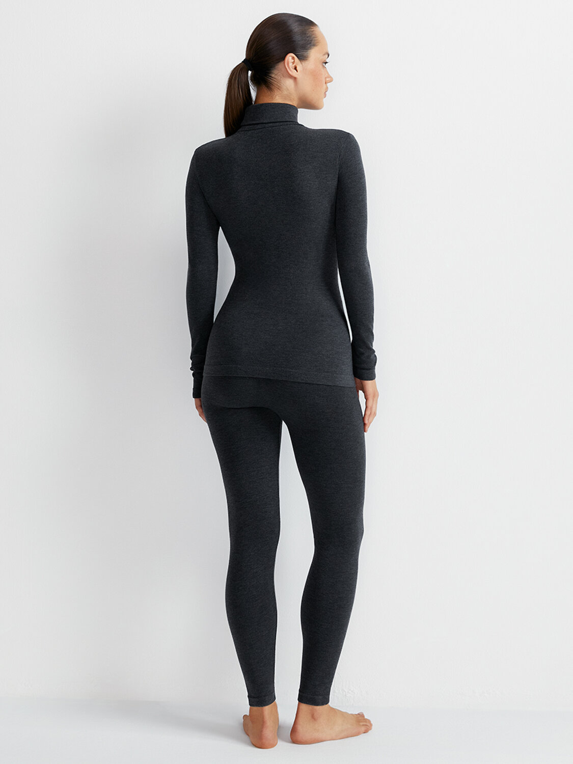 Omsa Водолазка 580311 OmD 1735T SE Водолазка с отворотом жен. "Термо" Grigio Scuro (Серый)