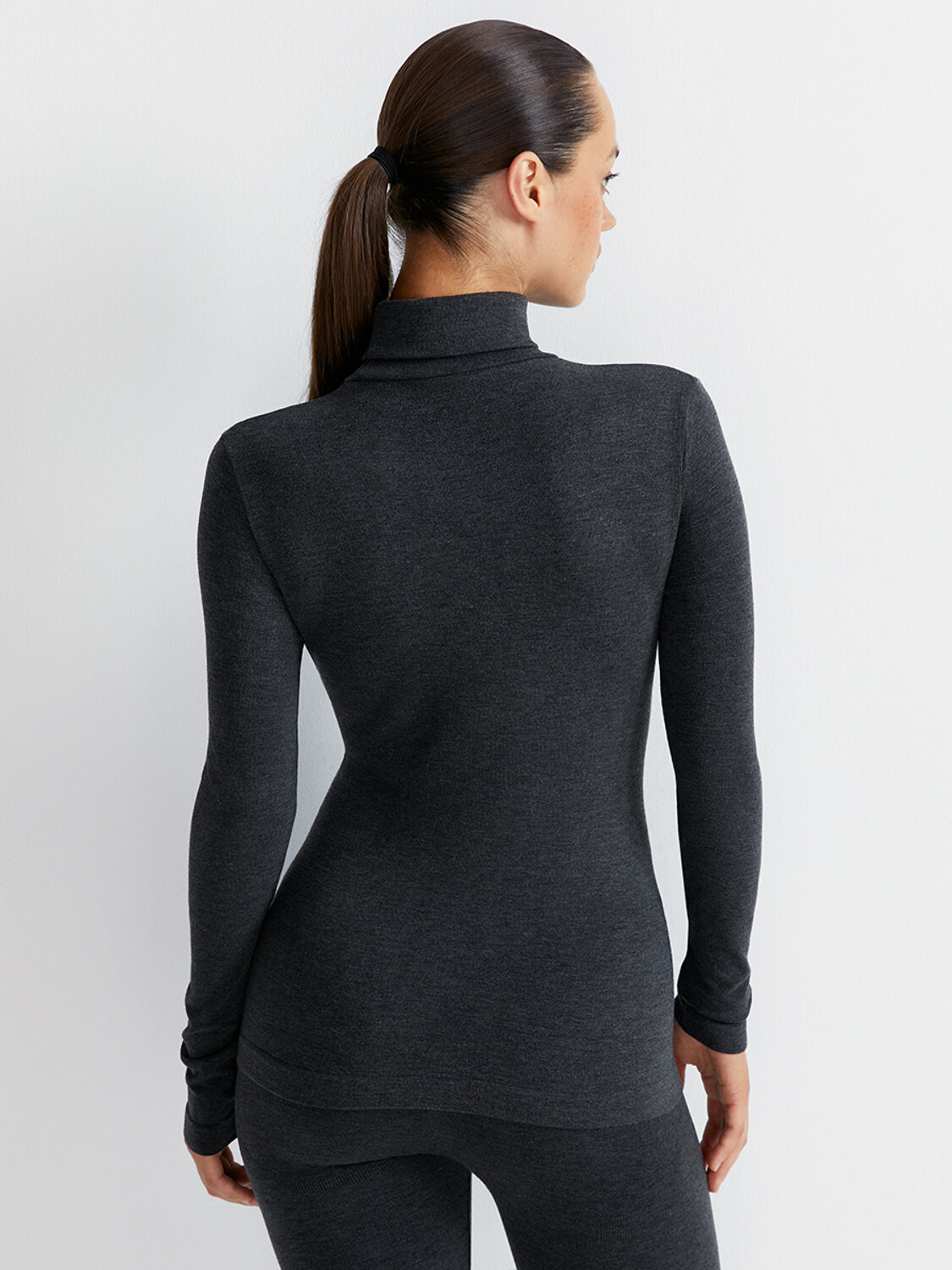 Omsa Водолазка 580311 OmD 1735T SE Водолазка с отворотом жен. "Термо" Grigio Scuro (Серый)
