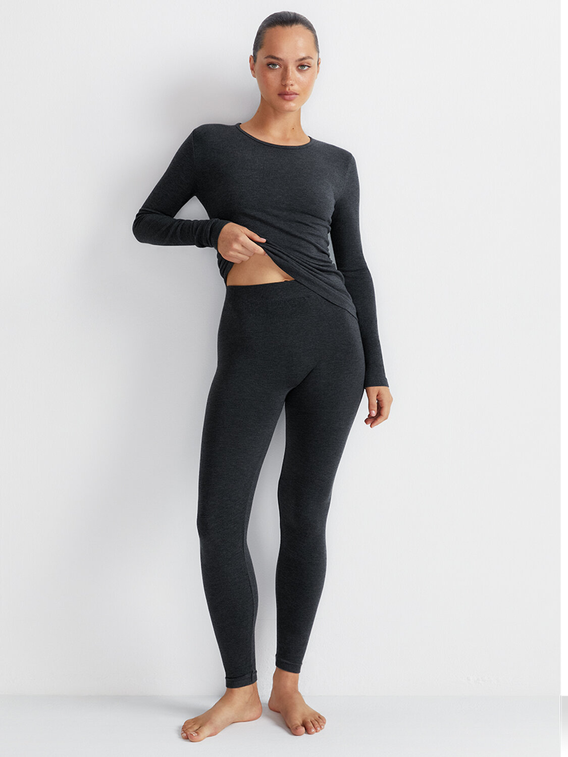 Omsa Лонгслив 580341 OmD 1615T SE Лонгслив жен. "Термо" Grigio Scuro (Серый)