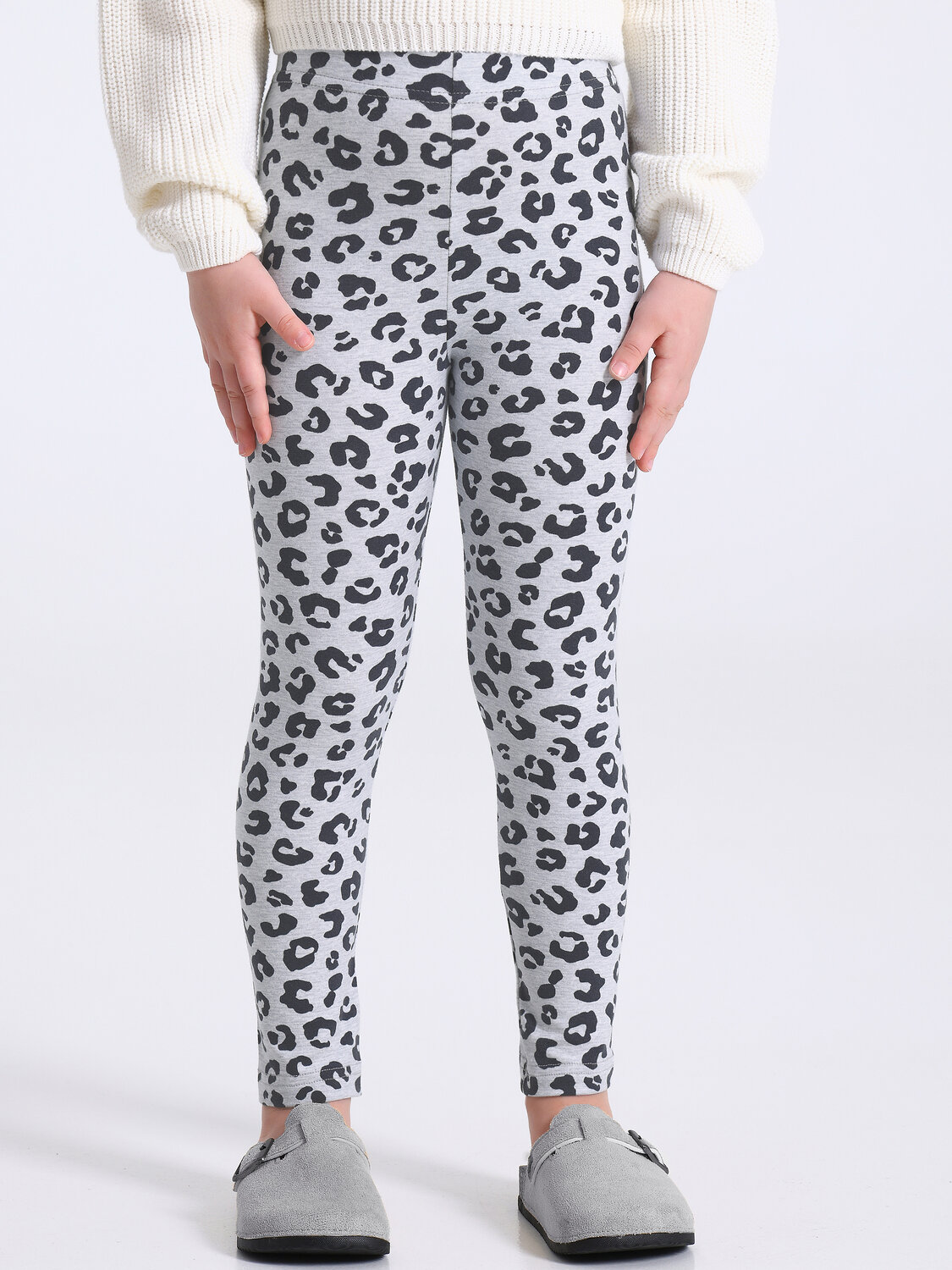 Апрель Легинсы 580394 2ДРЛ5907804н черный+темно-серый леопард на сером
