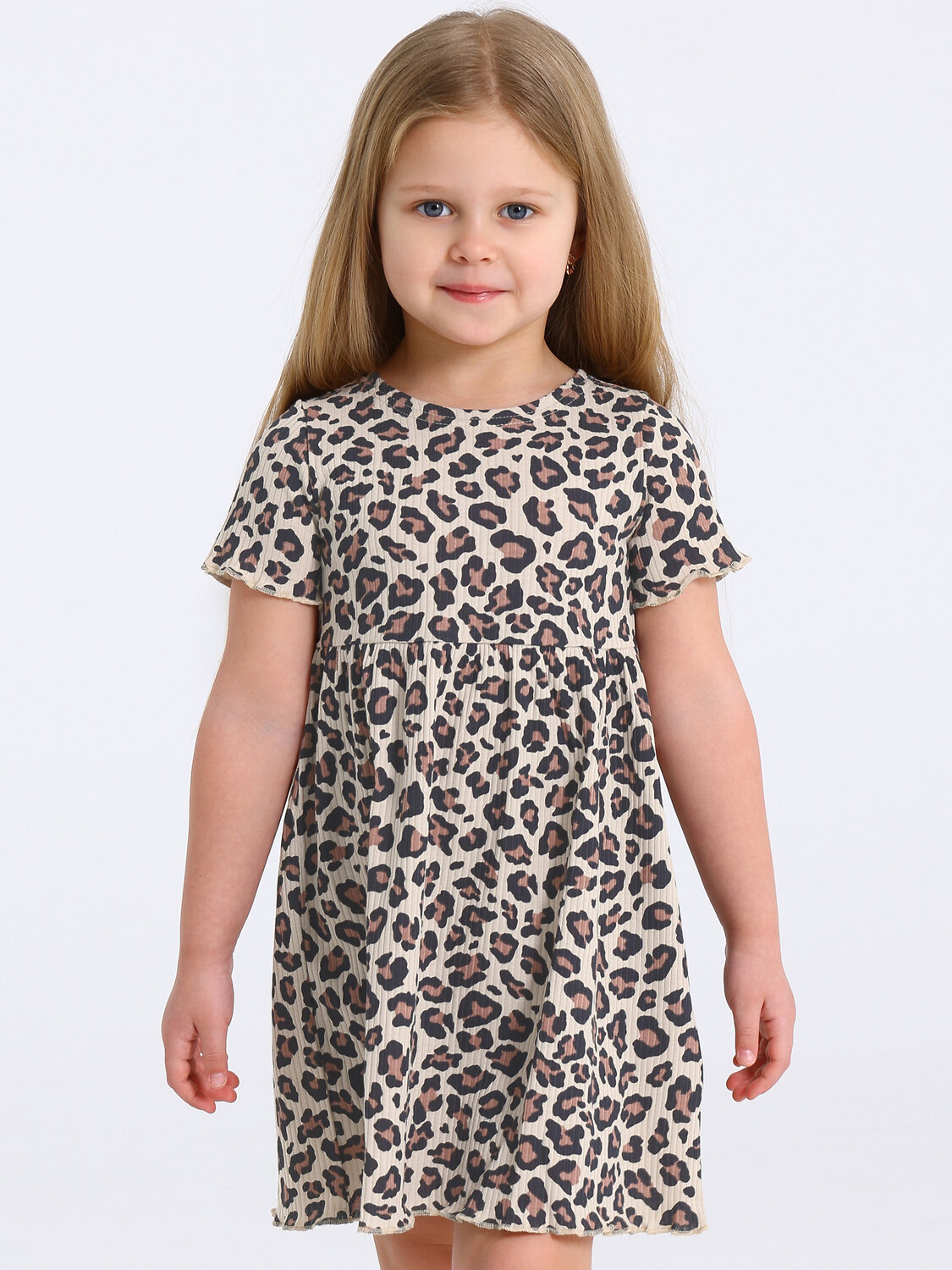 Апрель Платье 580411 1ДПК4967223н коричневый леопард на бежевом