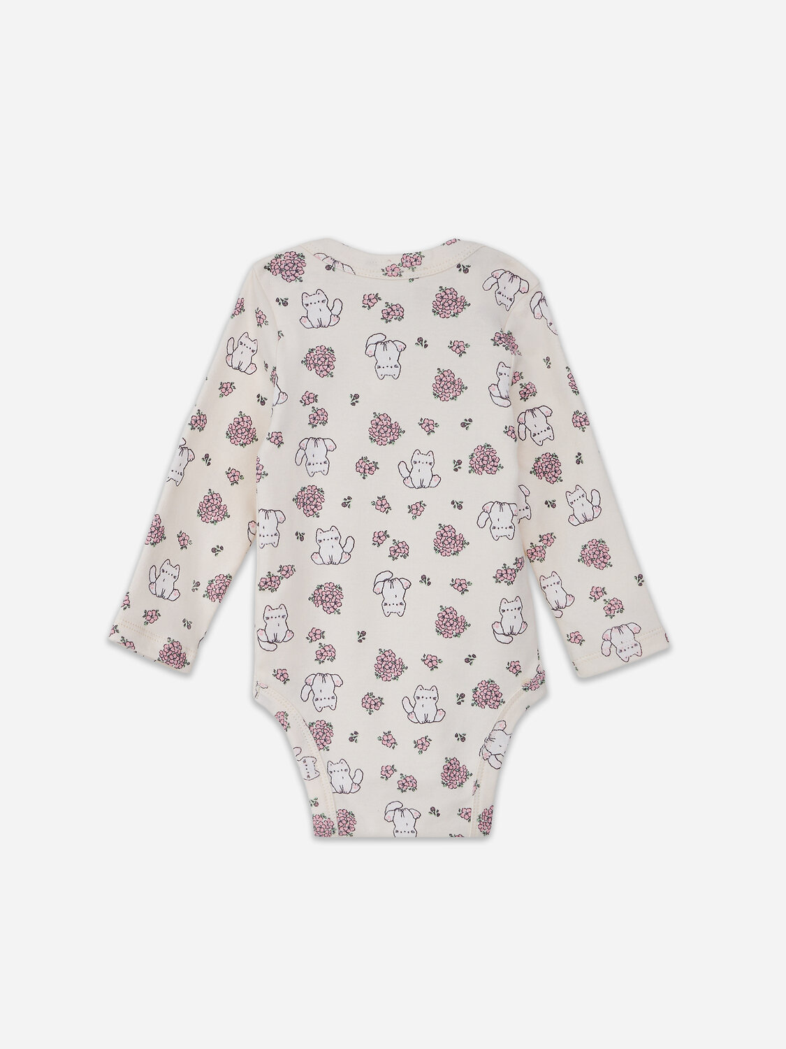 MARK FORMELLE Боди детское 580418 13016-3 молочный +котики с цветами на молочном +цветочки на розовом