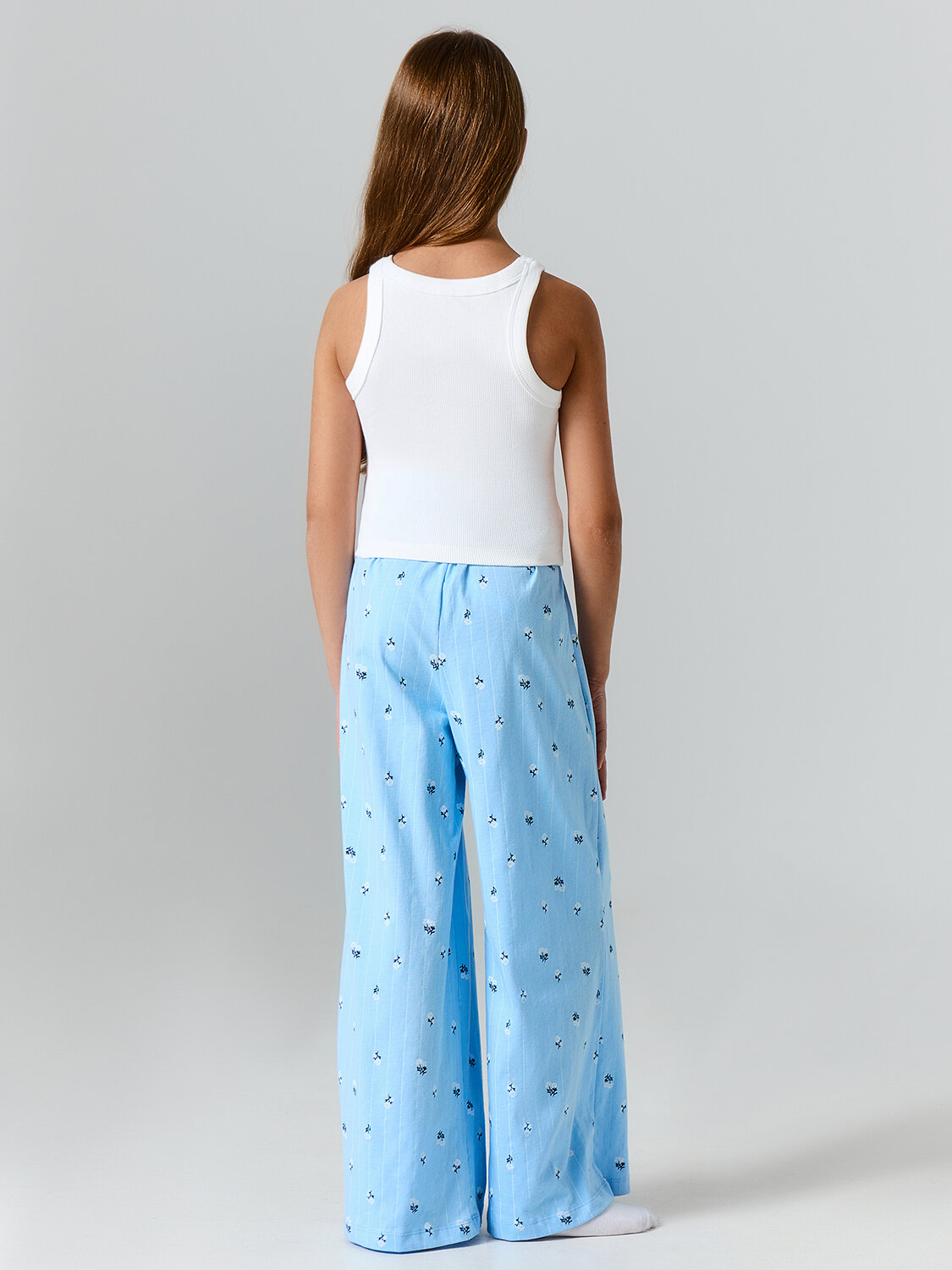 MARK FORMELLE Брюки 580420 587001 цветы на голубой полоске