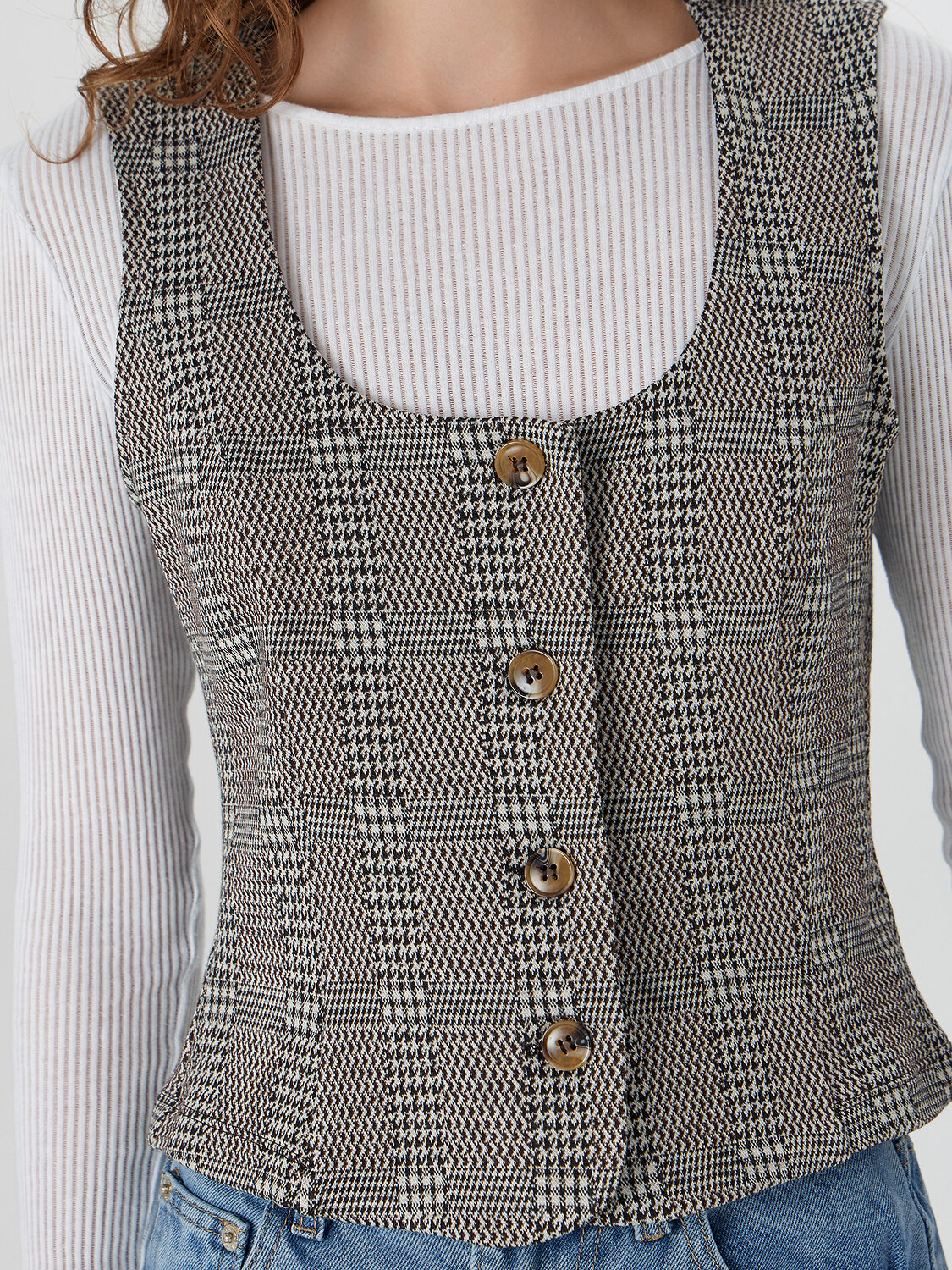 MARK FORMELLE Жилет 580448 172060 коричневая клеточка