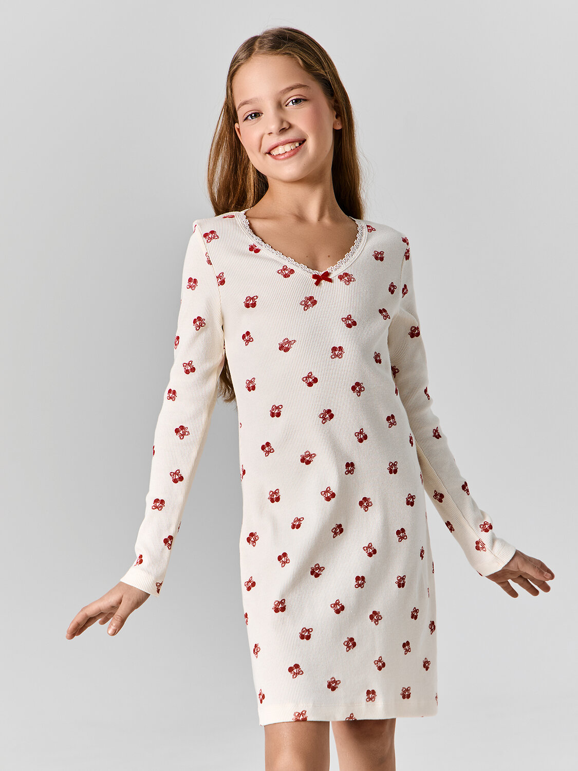 MARK FORMELLE Сорочка 580531 577728 вишенки на св.молочном