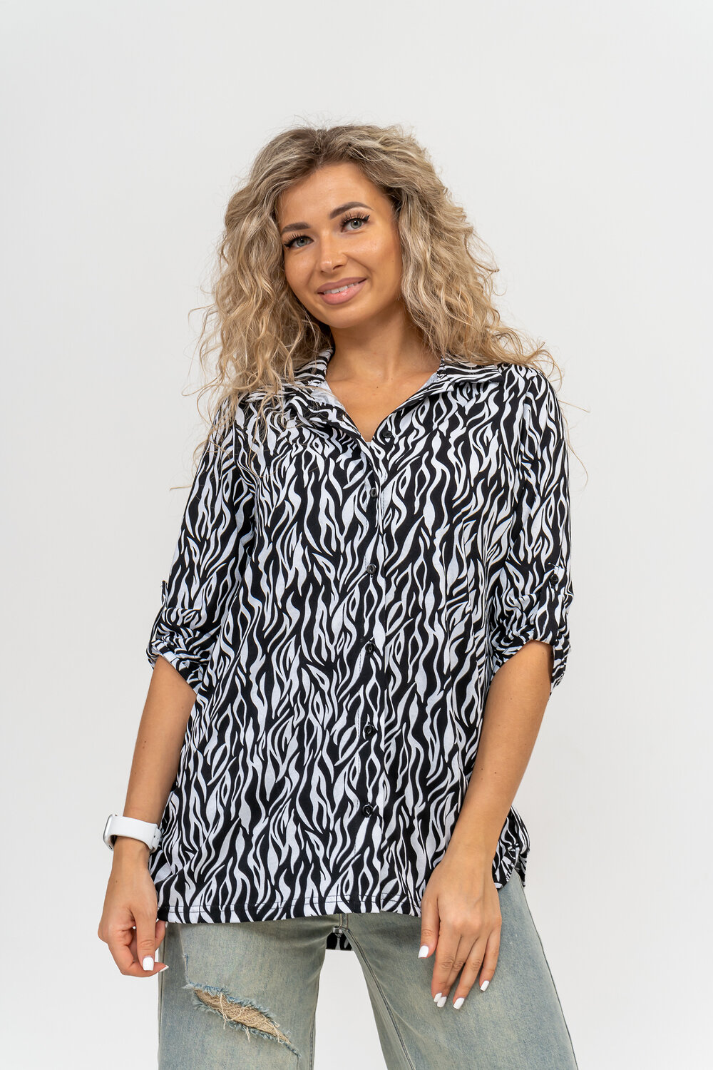 Натали Рубашка 580600 36798 черно-белый