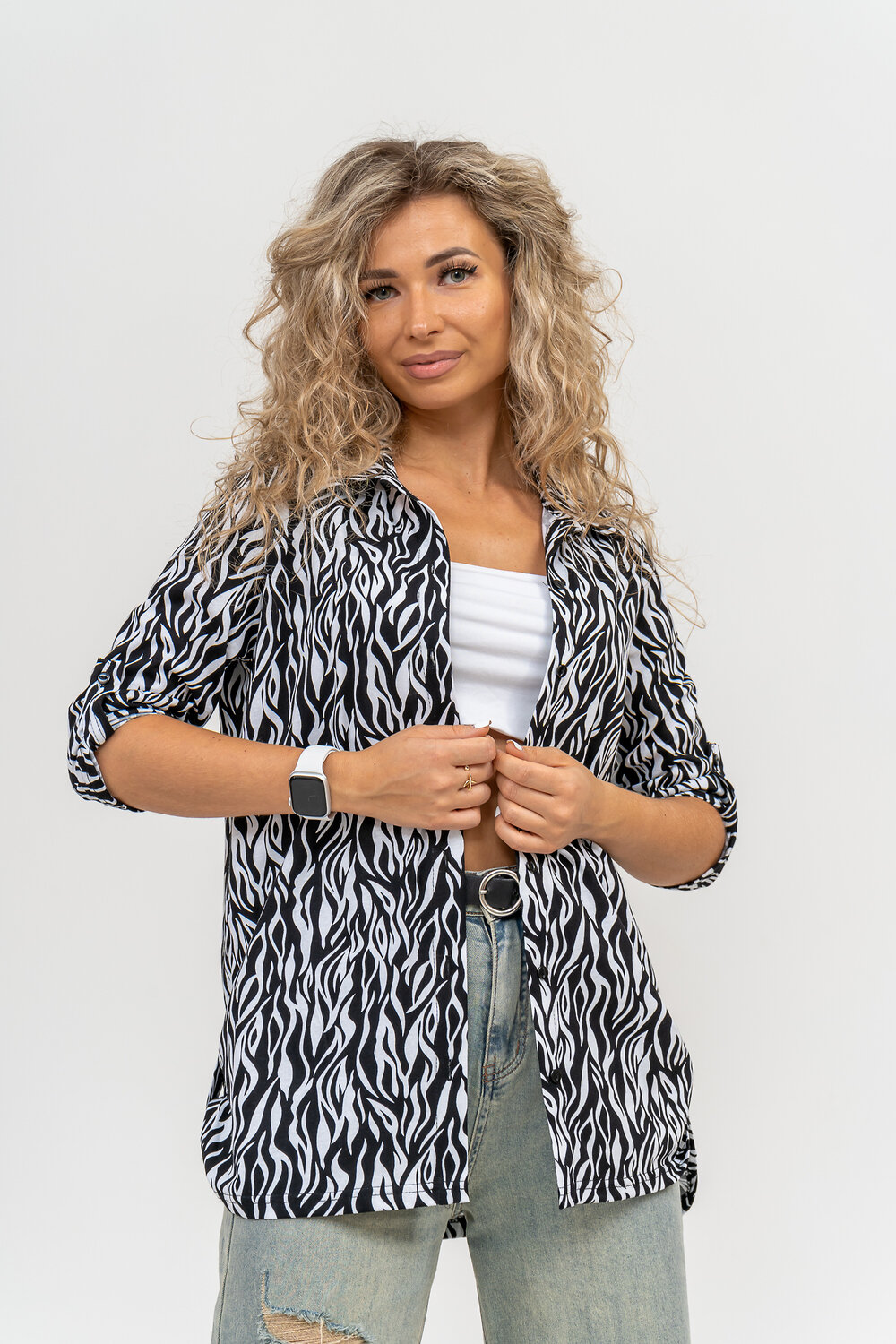 Натали Рубашка 580600 36798 черно-белый