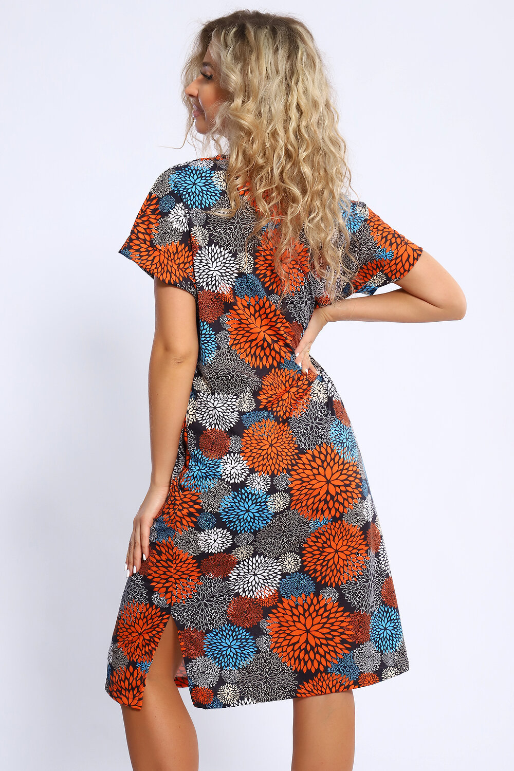 Натали Платье 580603 13232 син,сер,оранж