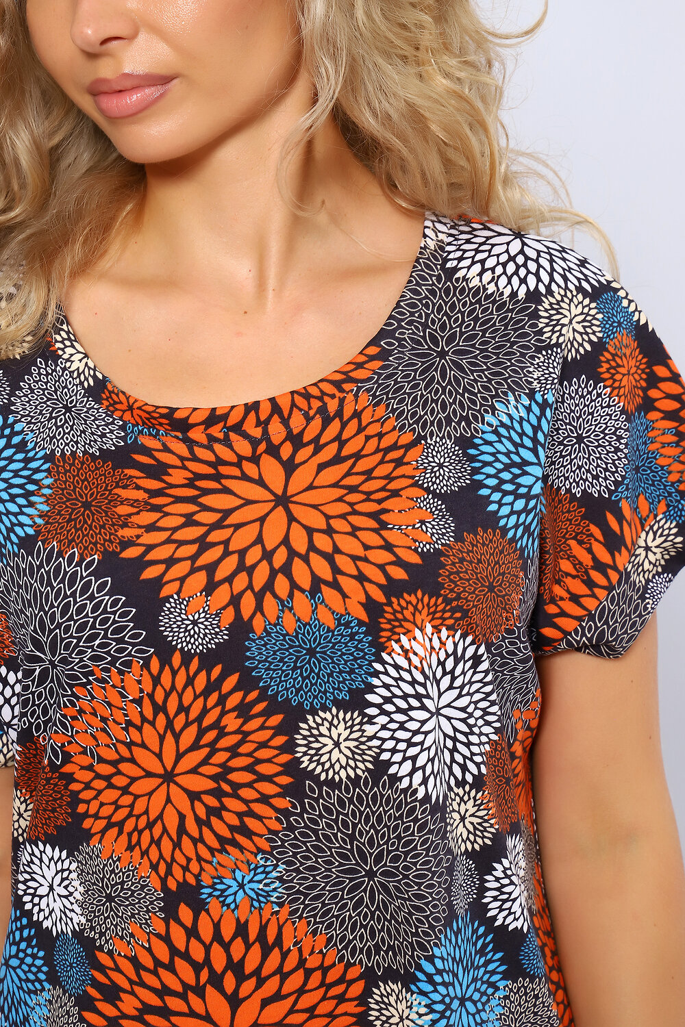 Натали Платье 580603 13232 син,сер,оранж