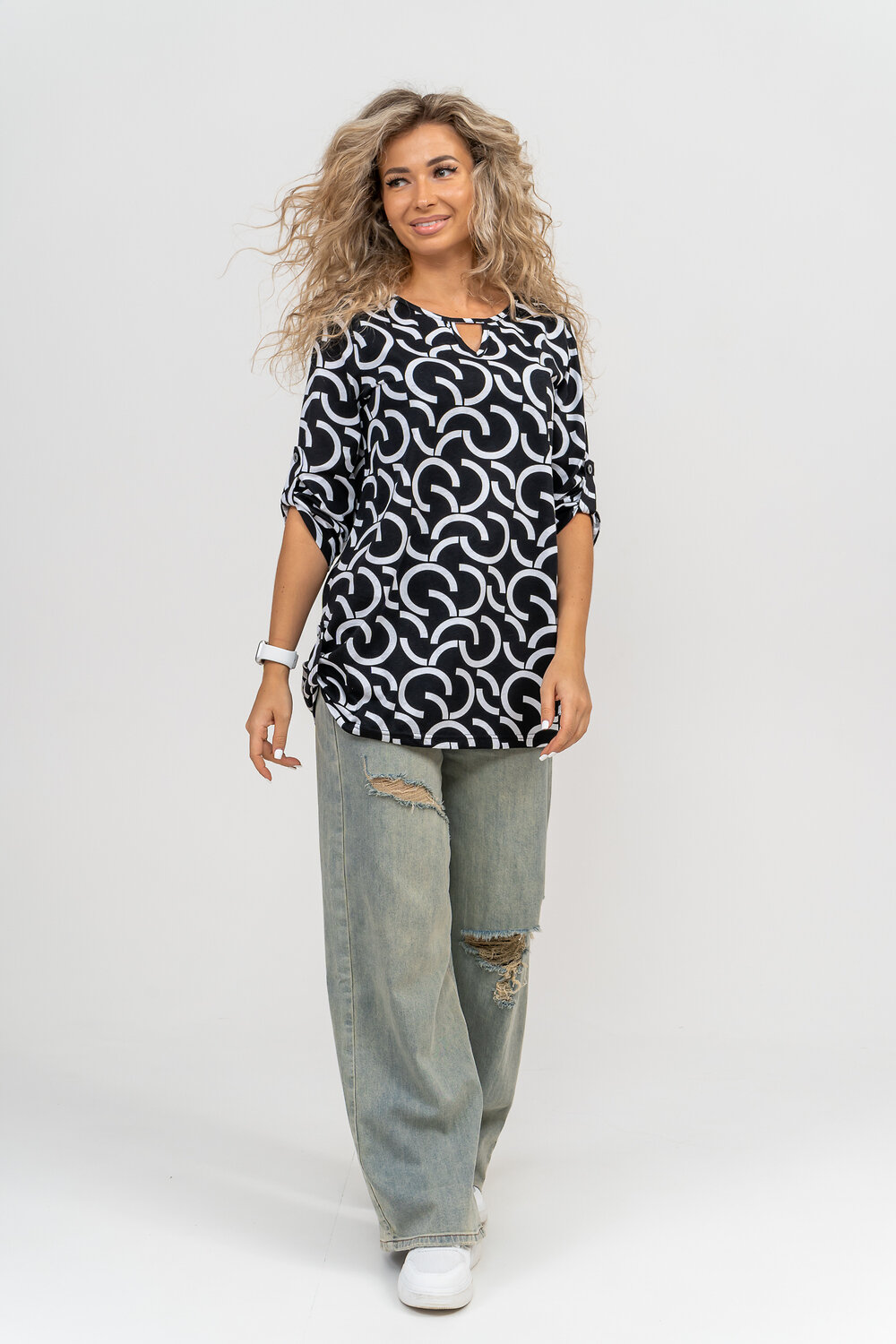 Натали Туника 580607 36791 черно-белый