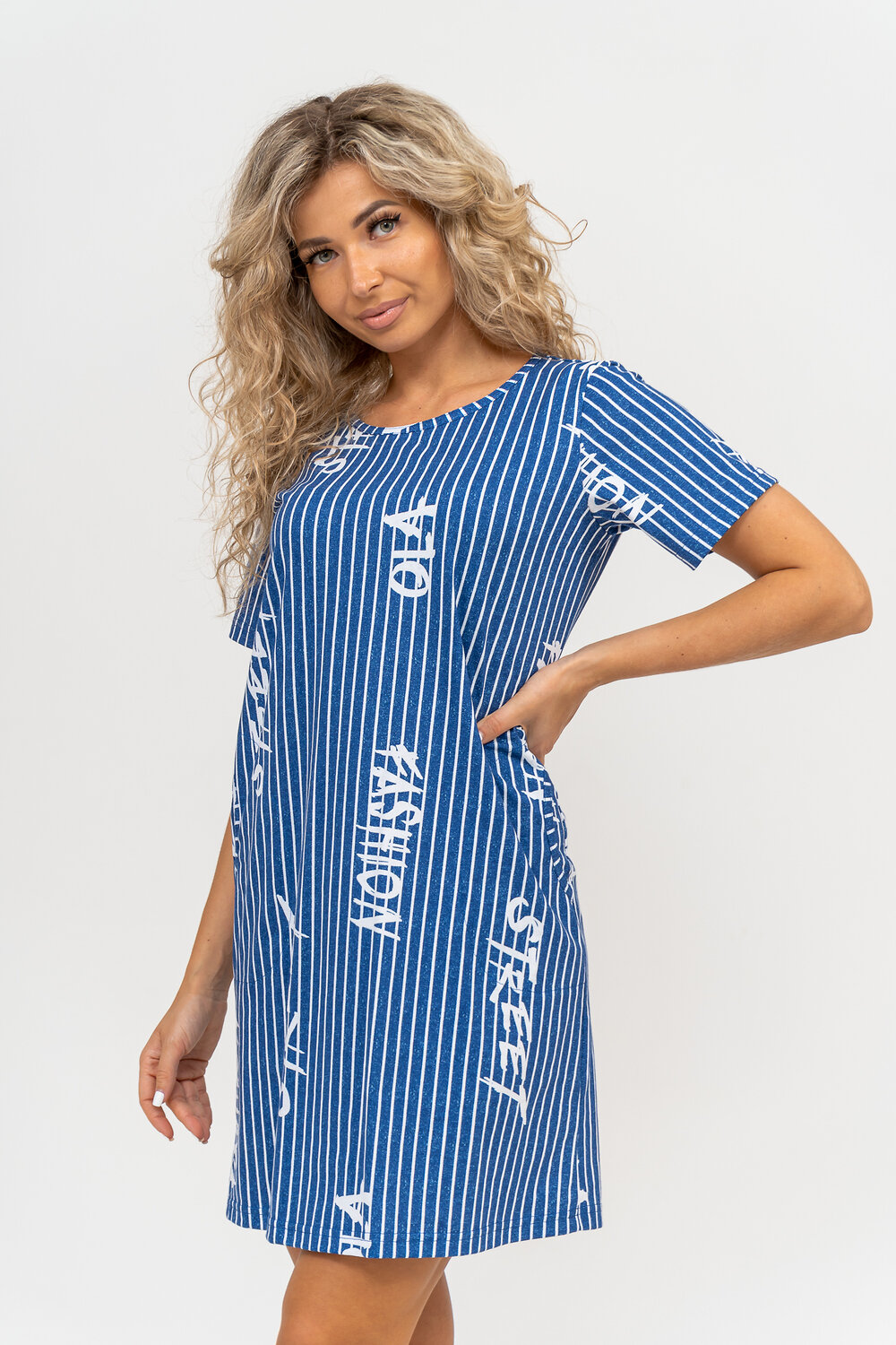 Натали Туника 580613 36786 синяя полоса