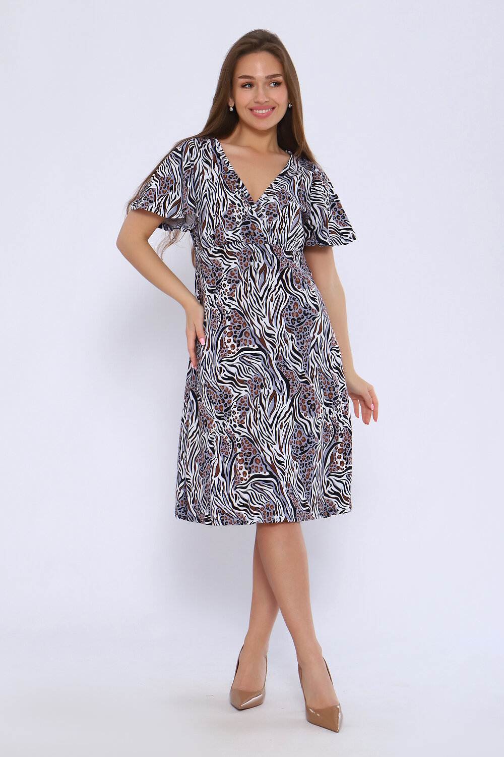 Натали Платье 580658 13312 серо-коричневый