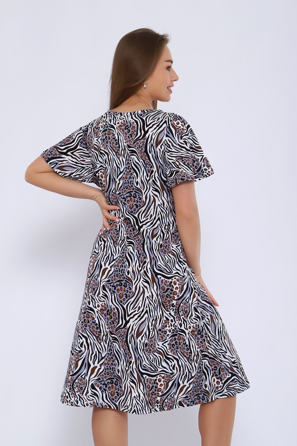 Натали Платье 580658 13312 серо-коричневый