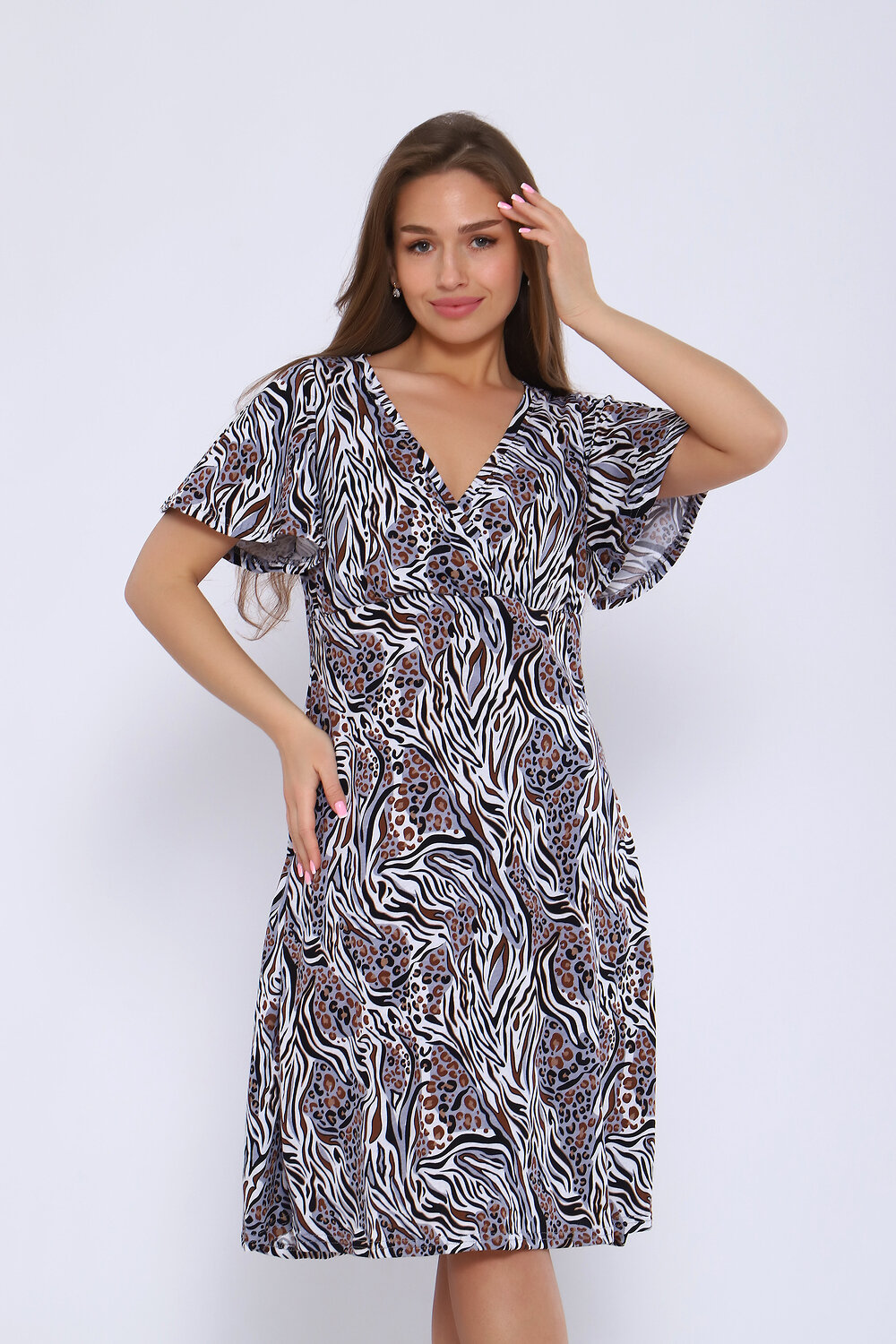 Натали Платье 580658 13312 серо-коричневый