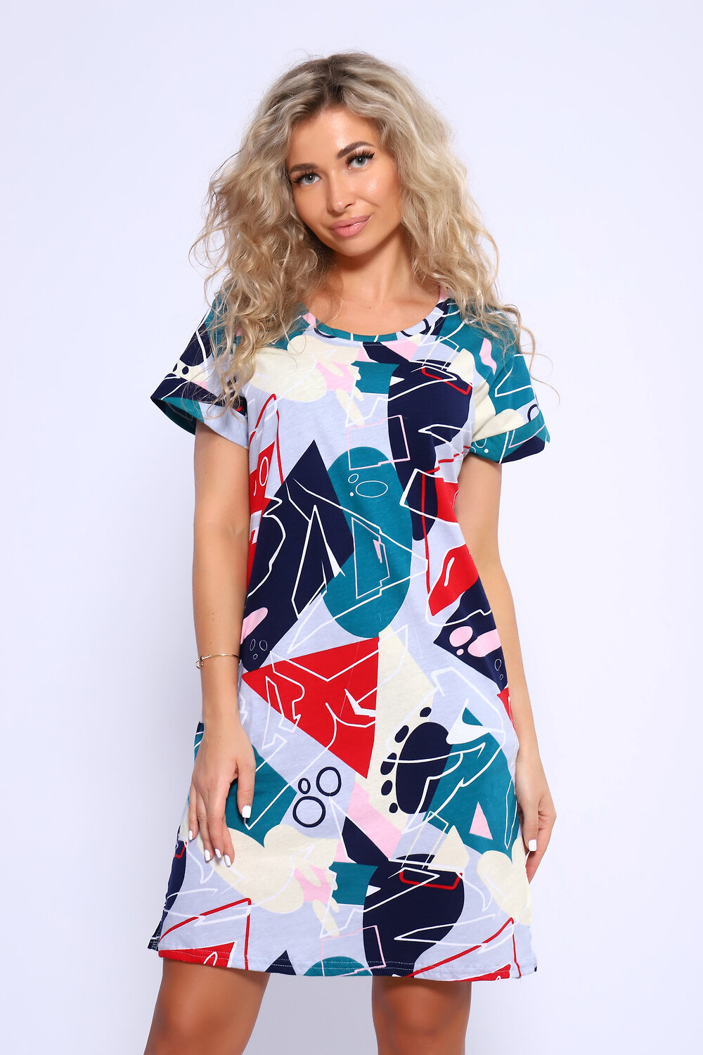 Натали Туника 580664 13208 синий, красный, серый