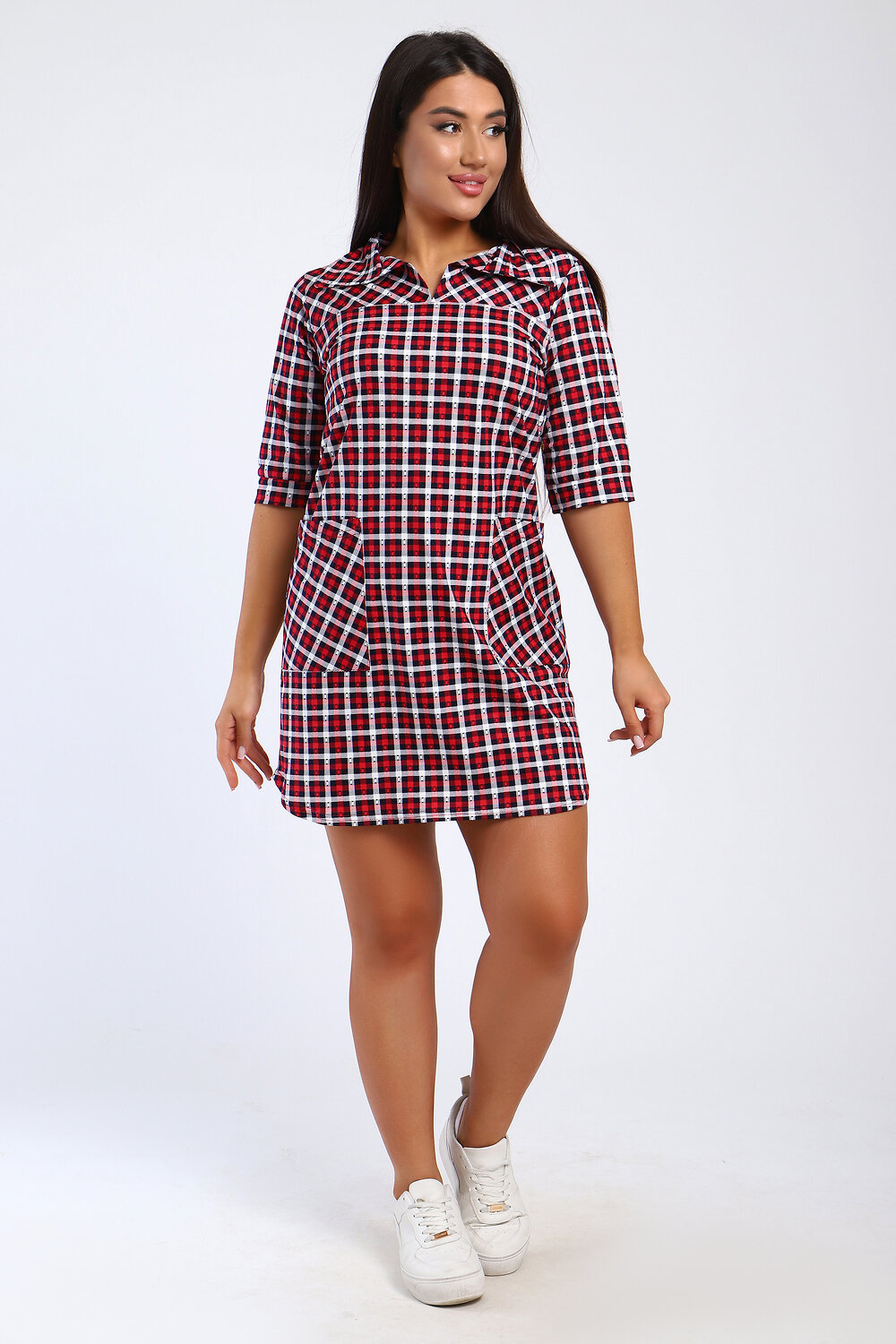 Натали Туника 580714 85027 клетка красная