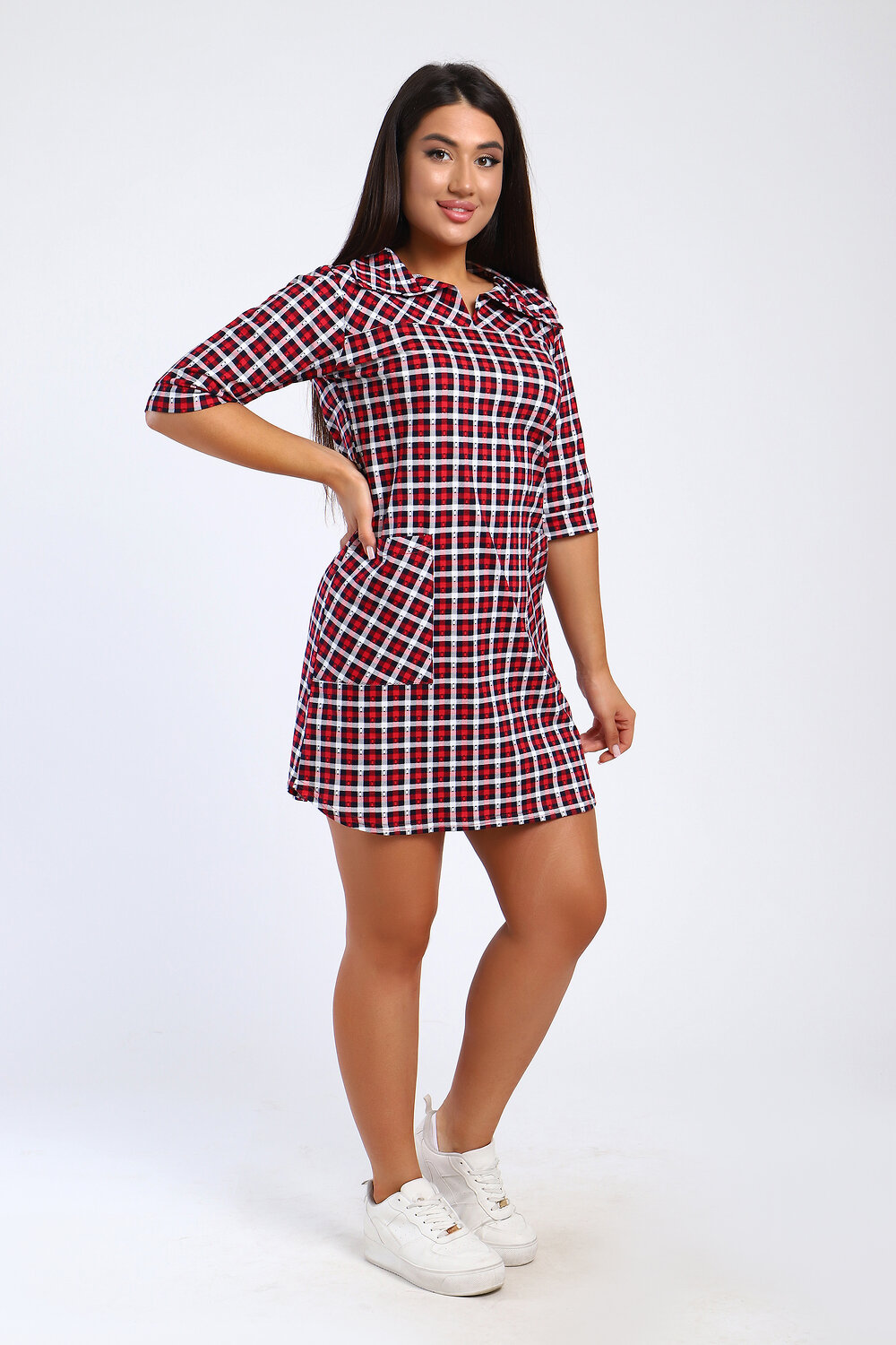 Натали Туника 580714 85027 клетка красная