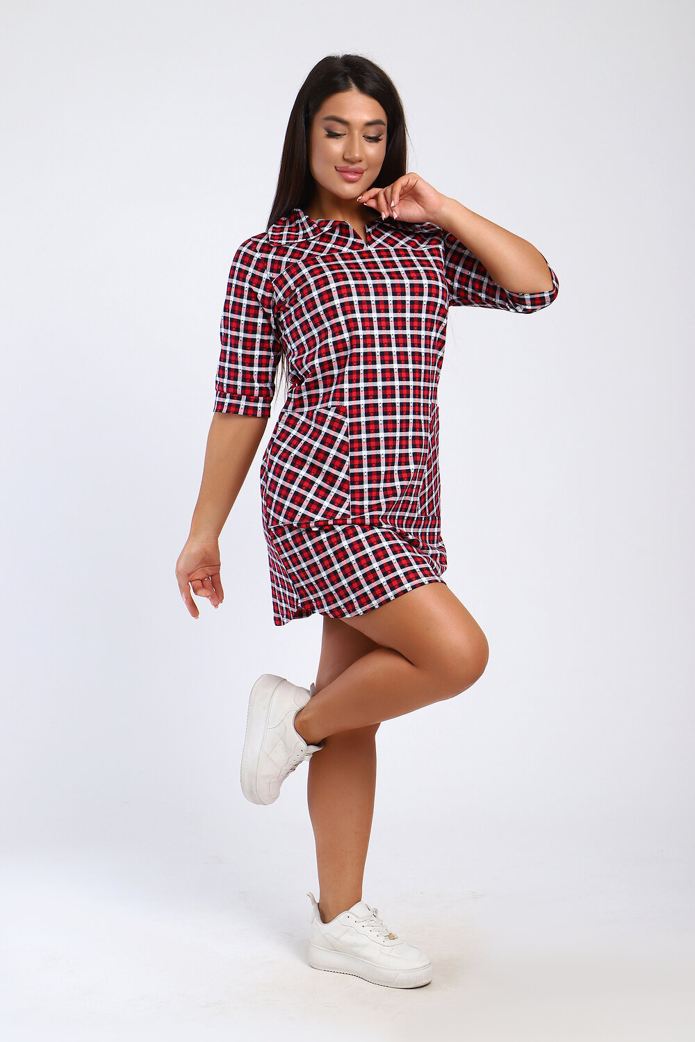 Натали Туника 580714 85027 клетка красная