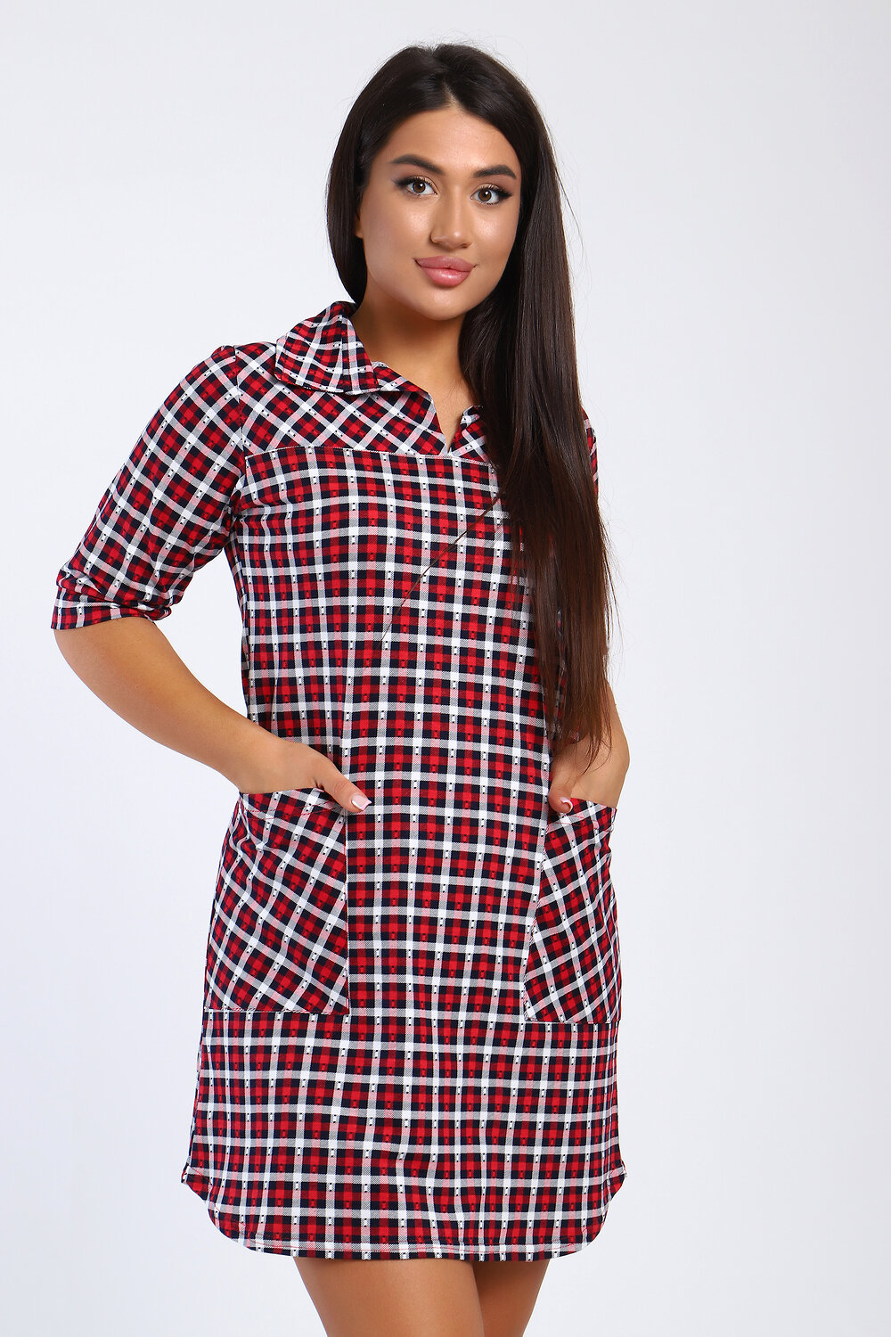 Натали Туника 580714 85027 клетка красная