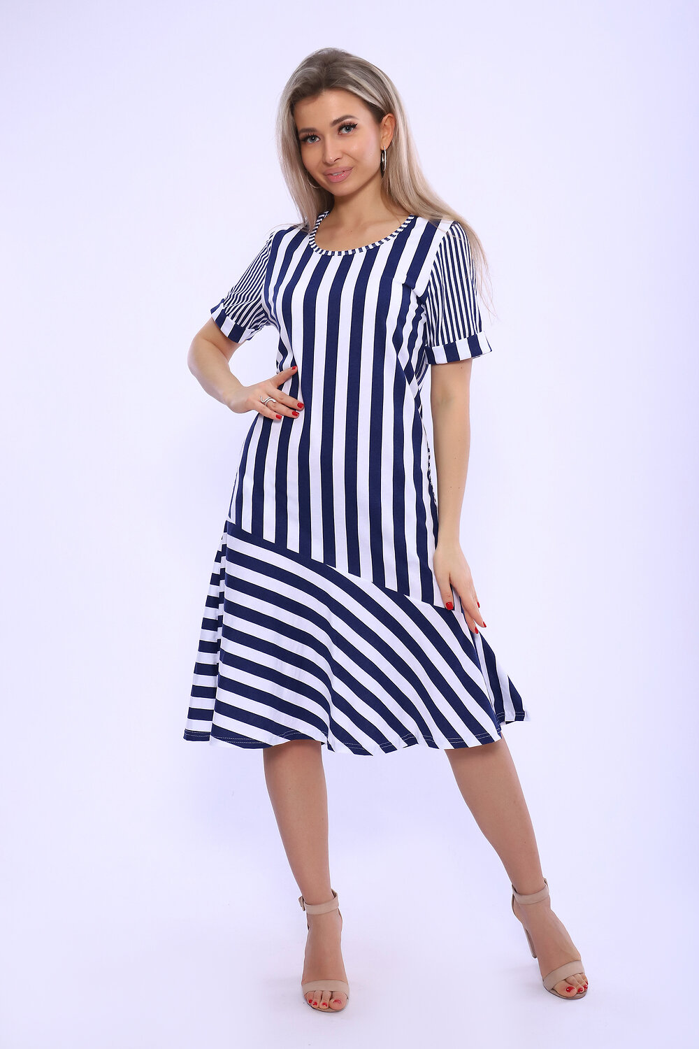 Натали Платье 580742 13165 сине-белый