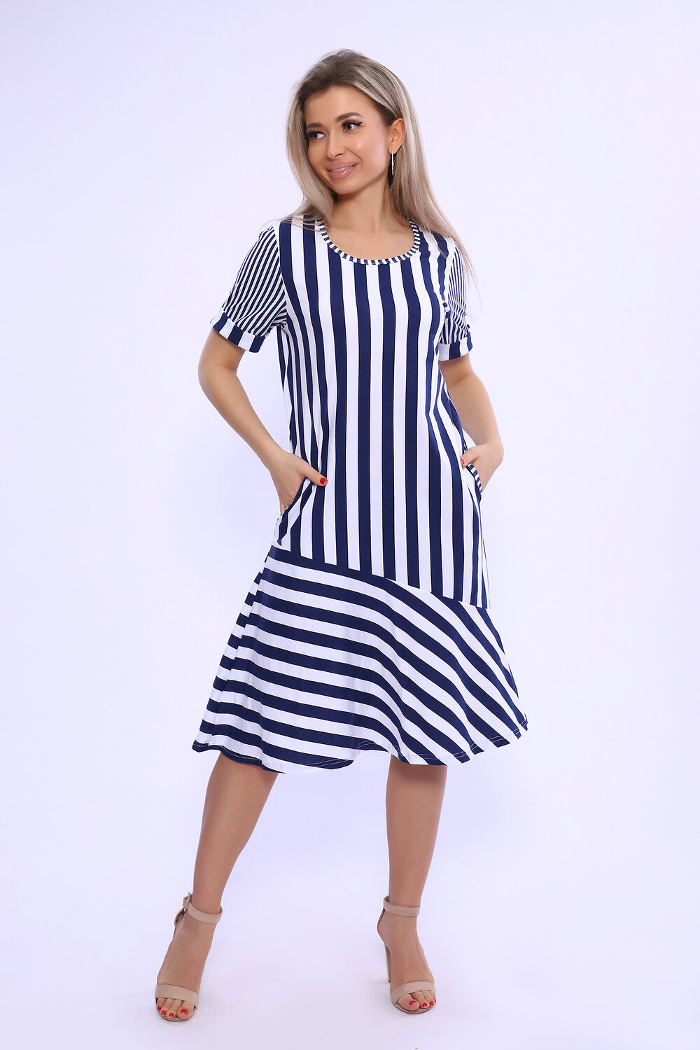 Натали Платье 580742 13165 сине-белый