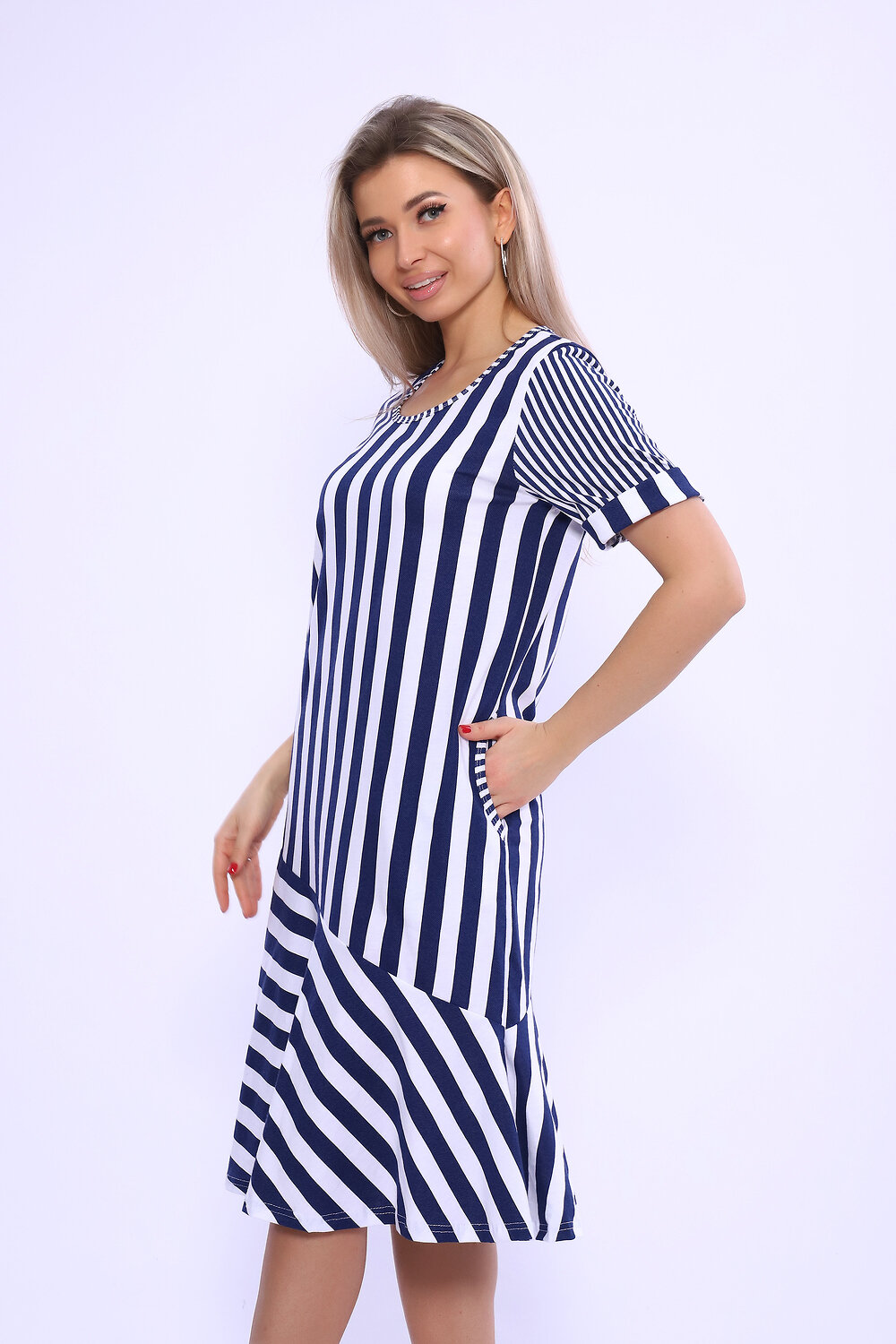 Натали Платье 580742 13165 сине-белый