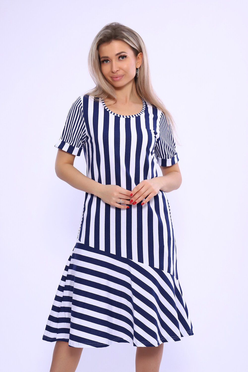 Натали Платье 580742 13165 сине-белый