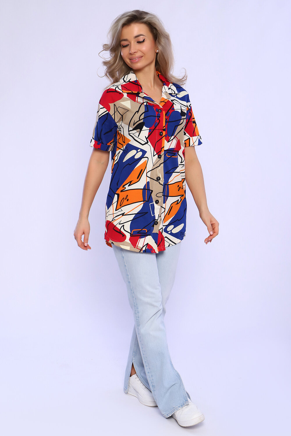 Натали Туника 580777 13144 беж,синий,оранж