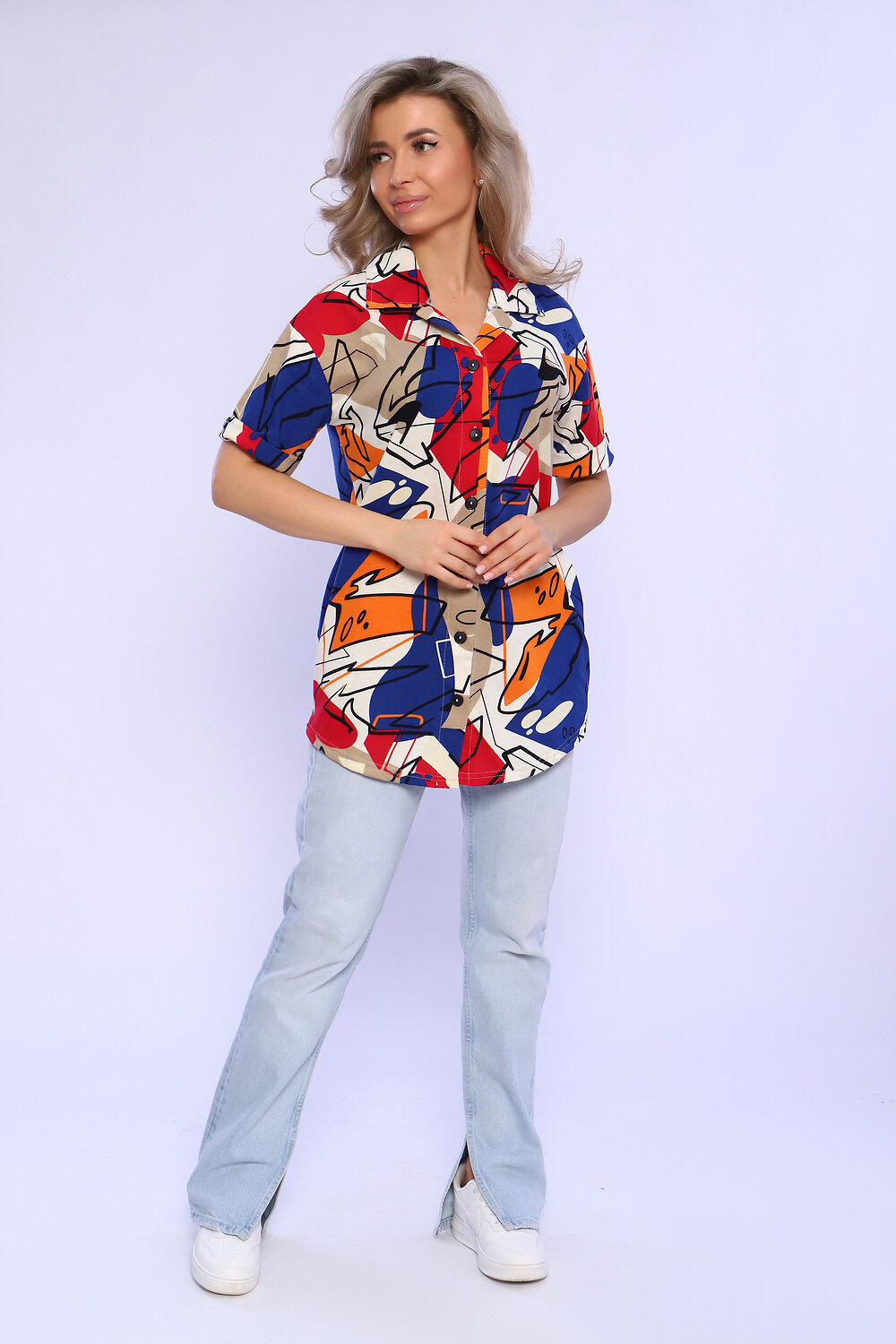 Натали Туника 580777 13144 беж,синий,оранж