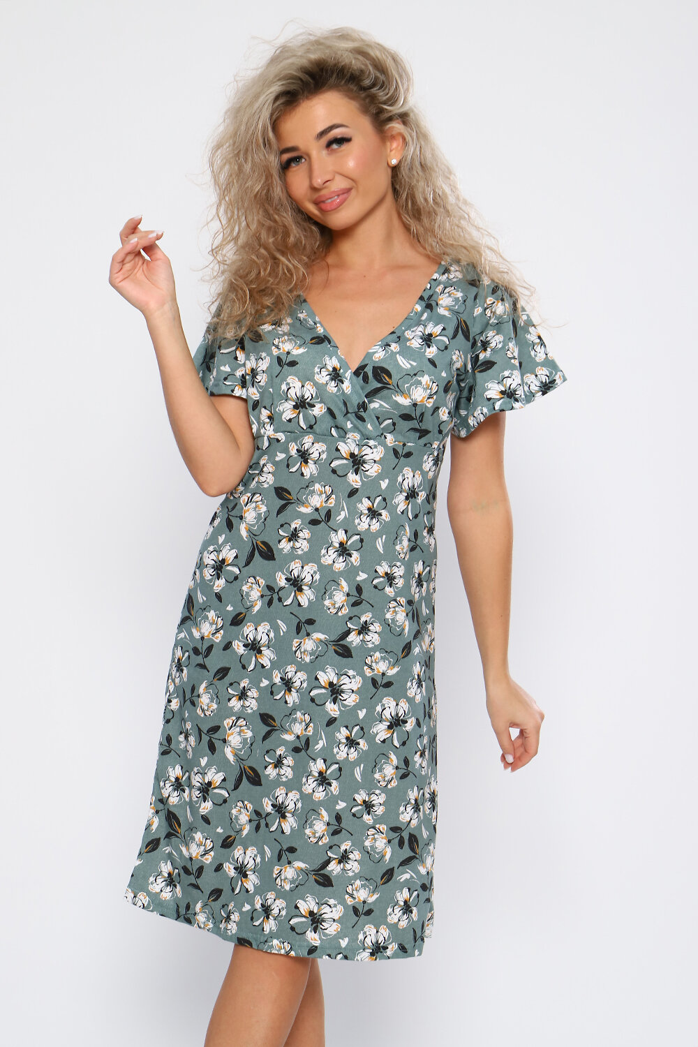 Натали Платье 580861 59131 серо-зеленый