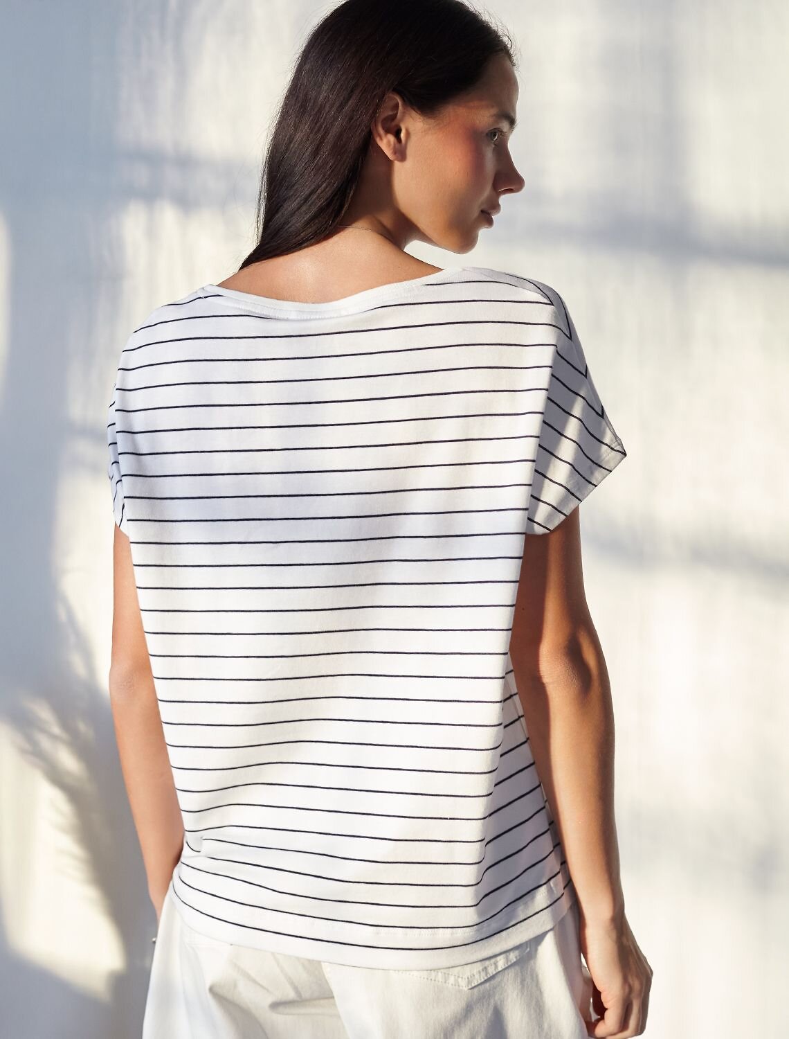 VILATTE Футболка 580907 D49.100 белый-синий