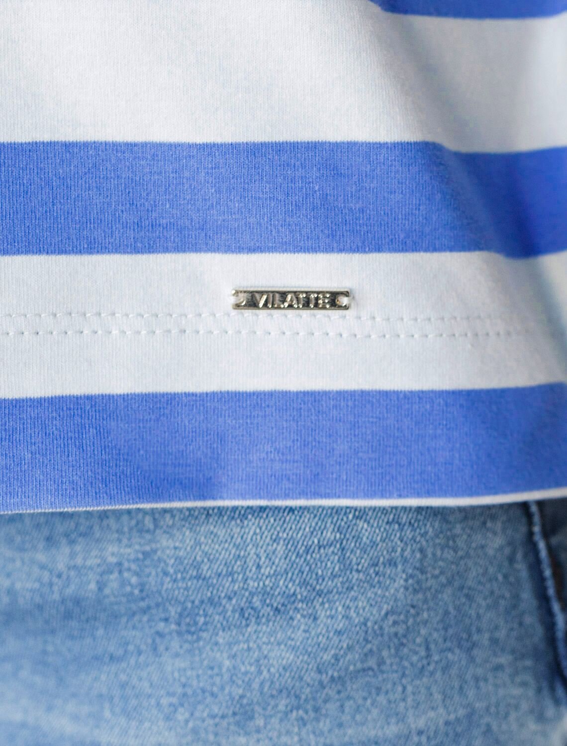 VILATTE Футболка 580908 D49.100 василек-белый