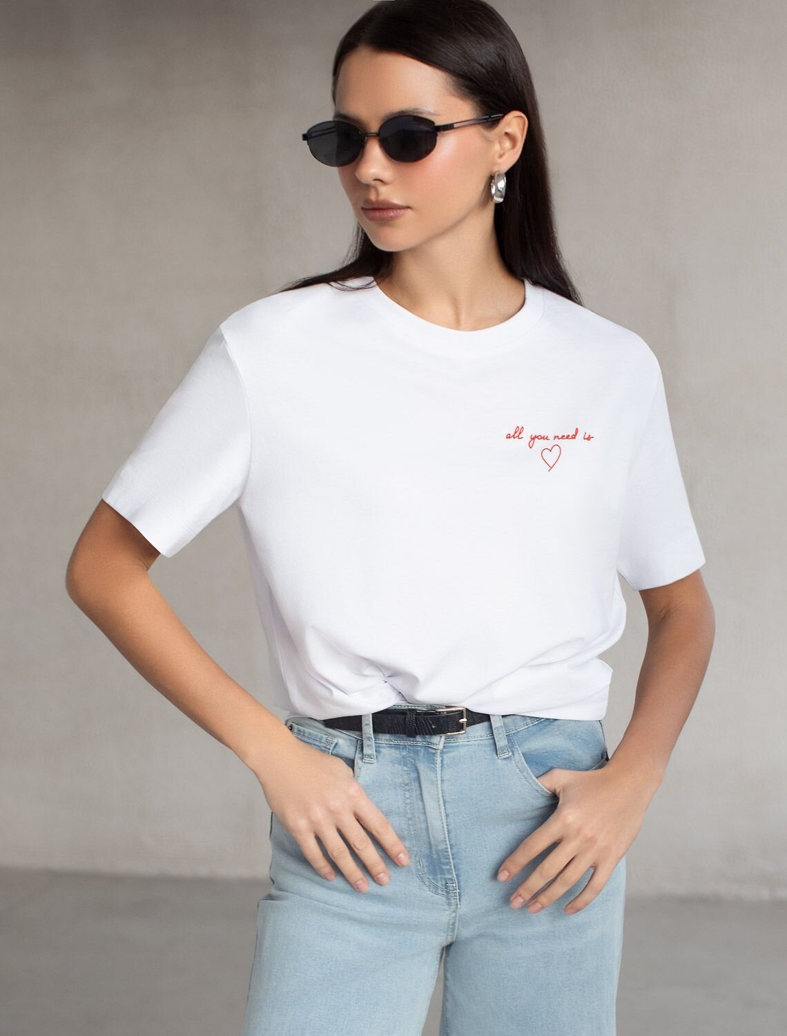 VILATTE Футболка 580912 D49.145 белый_love