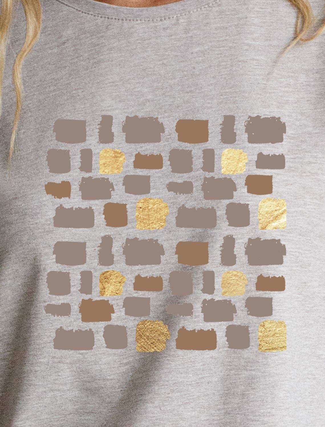 VILATTE Футболка 580925 D49.146 кофейный меланж_блики