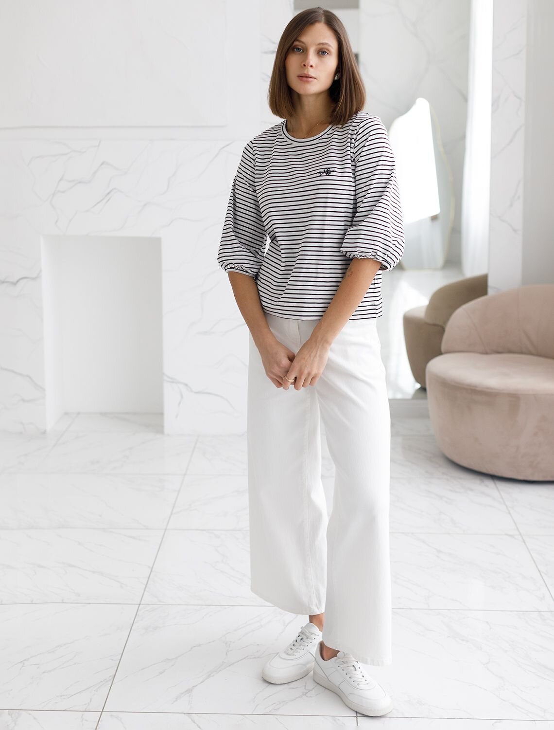 VILATTE Джемпер 580937 D49.149 белый-черный