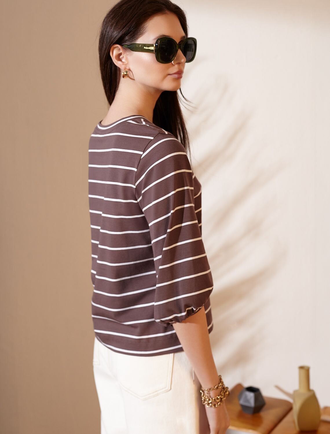 VILATTE Джемпер 580938 D49.149 кофе-белый