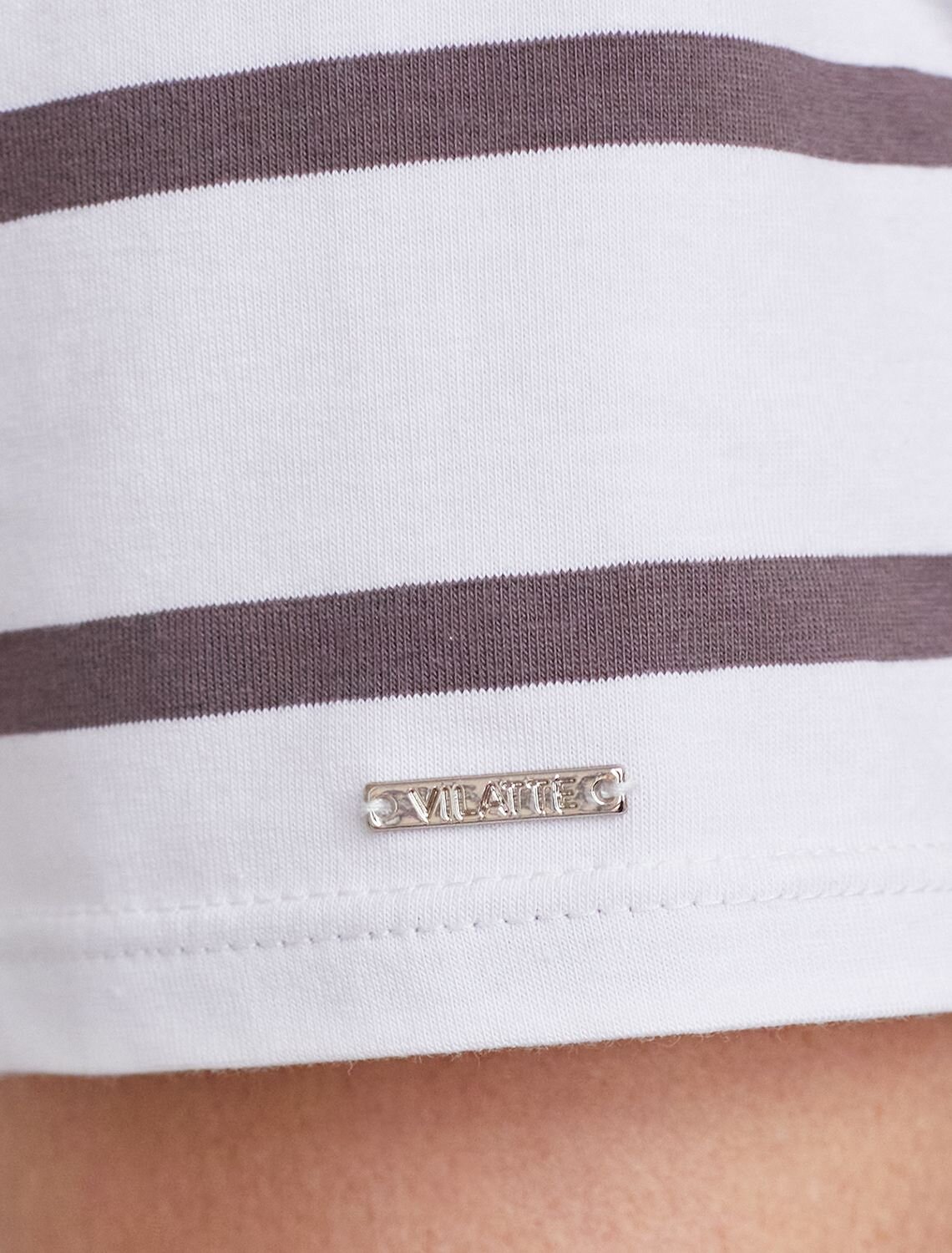 VILATTE Футболка 580941 D49.155 белый-кофе